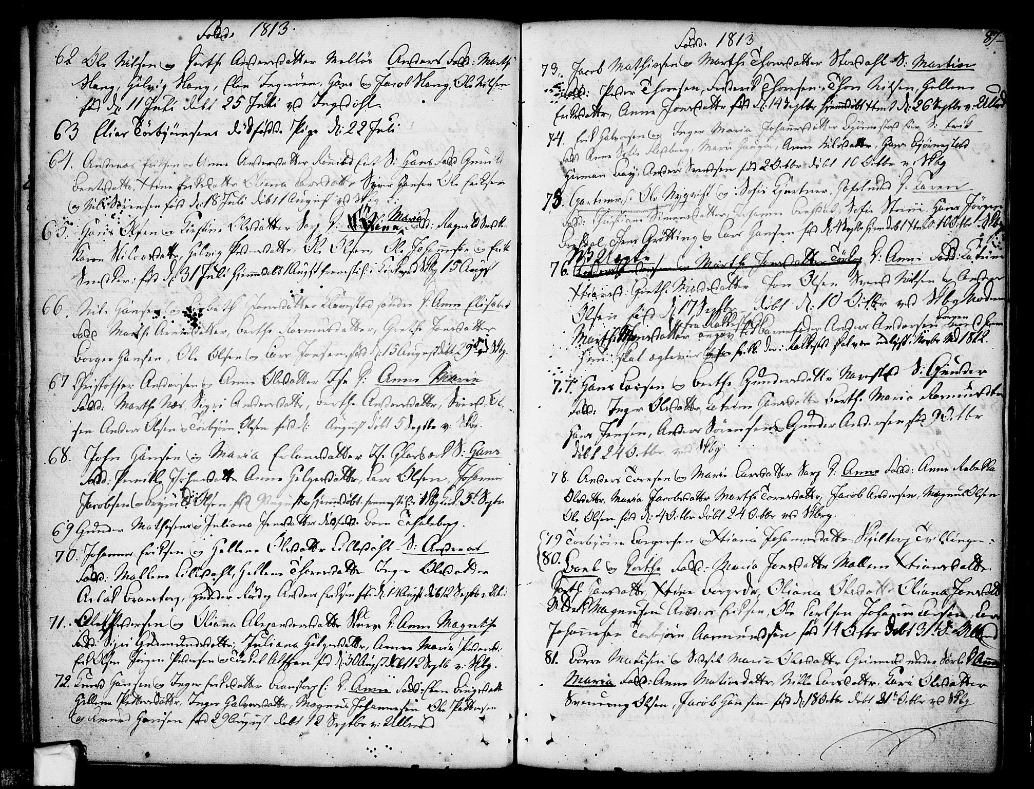 Skjeberg prestekontor Kirkebøker, SAO/A-10923/F/Fa/L0003: Parish register (official) no. I 3, 1792-1814, p. 87