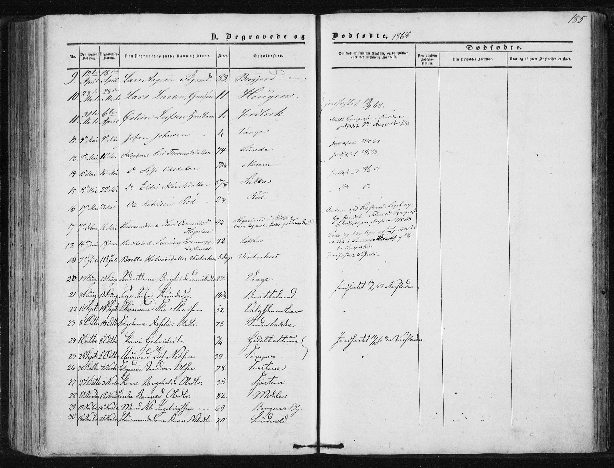 Suldal sokneprestkontor, AV/SAST-A-101845/01/IV/L0009: Parish register (official) no. A 9, 1854-1868, p. 185