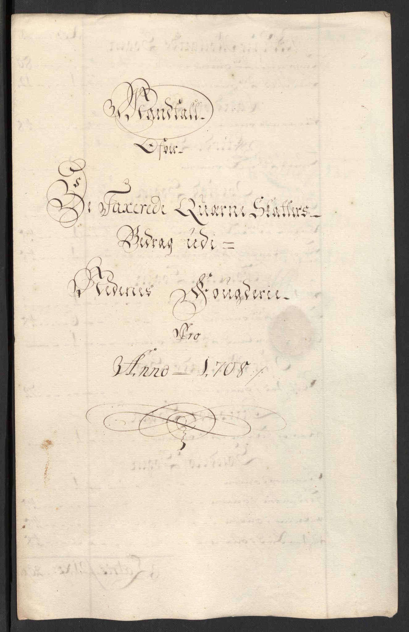 Rentekammeret inntil 1814, Reviderte regnskaper, Fogderegnskap, AV/RA-EA-4092/R39/L2318: Fogderegnskap Nedenes, 1706-1709, p. 278