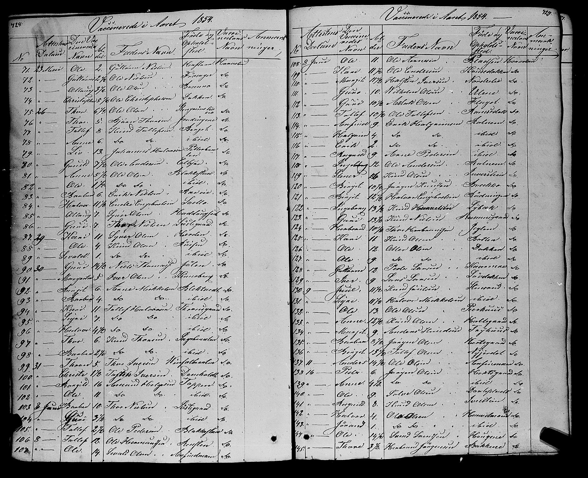 Gol kirkebøker, SAKO/A-226/F/Fa/L0002: Parish register (official) no. I 2, 1837-1863, p. 728-729