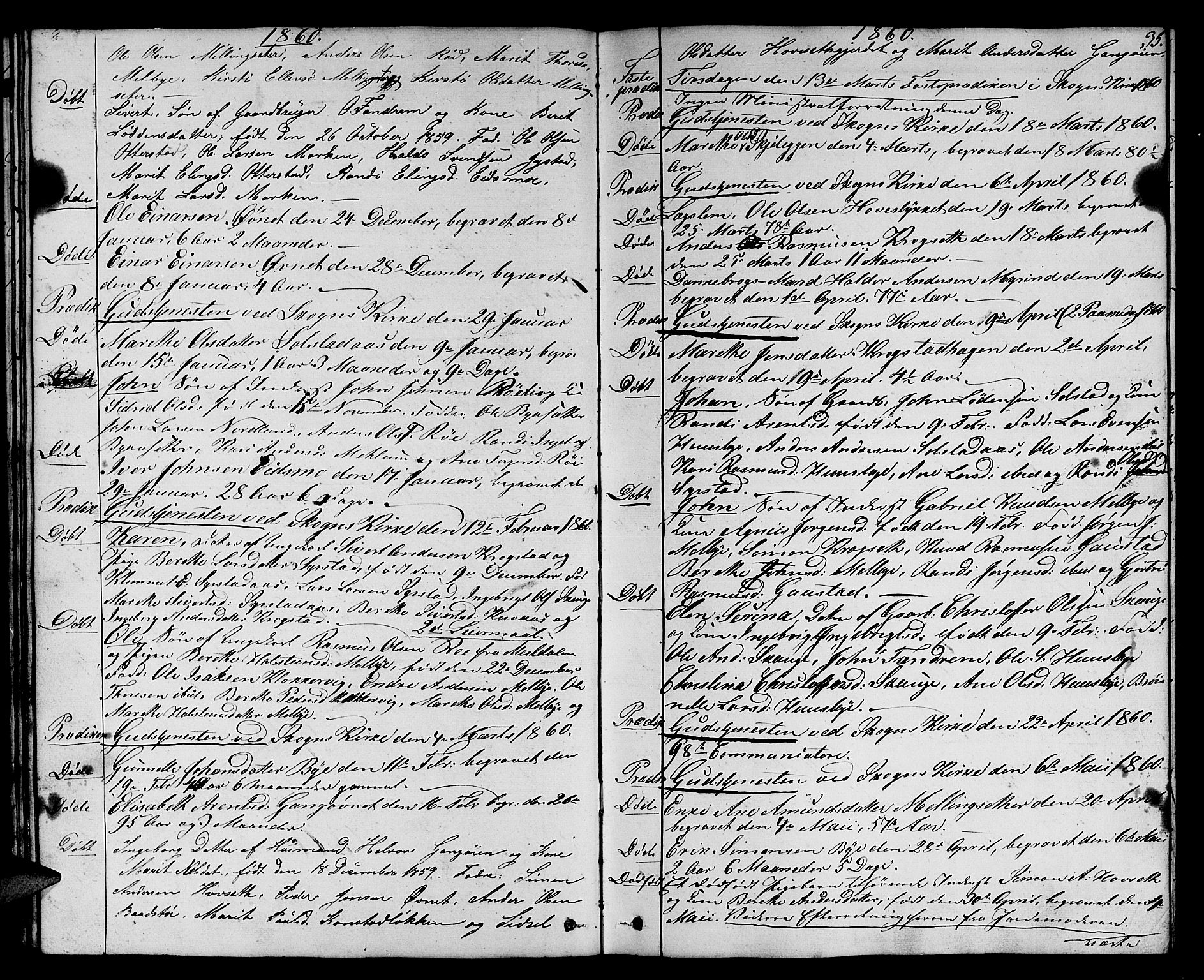 Ministerialprotokoller, klokkerbøker og fødselsregistre - Sør-Trøndelag, SAT/A-1456/667/L0797: Parish register (copy) no. 667C02, 1849-1867, p. 35