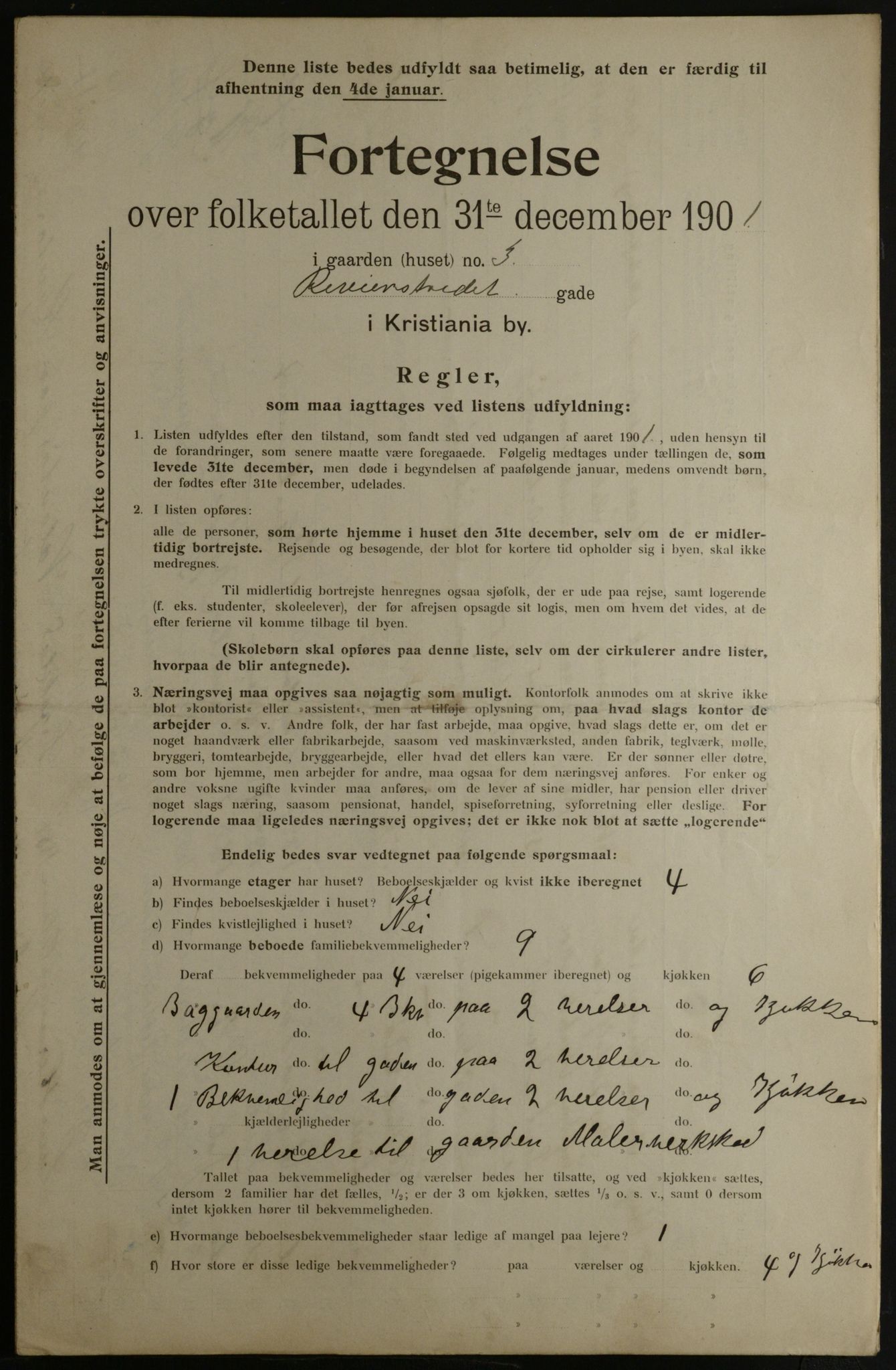 OBA, Municipal Census 1901 for Kristiania, 1901, p. 12706