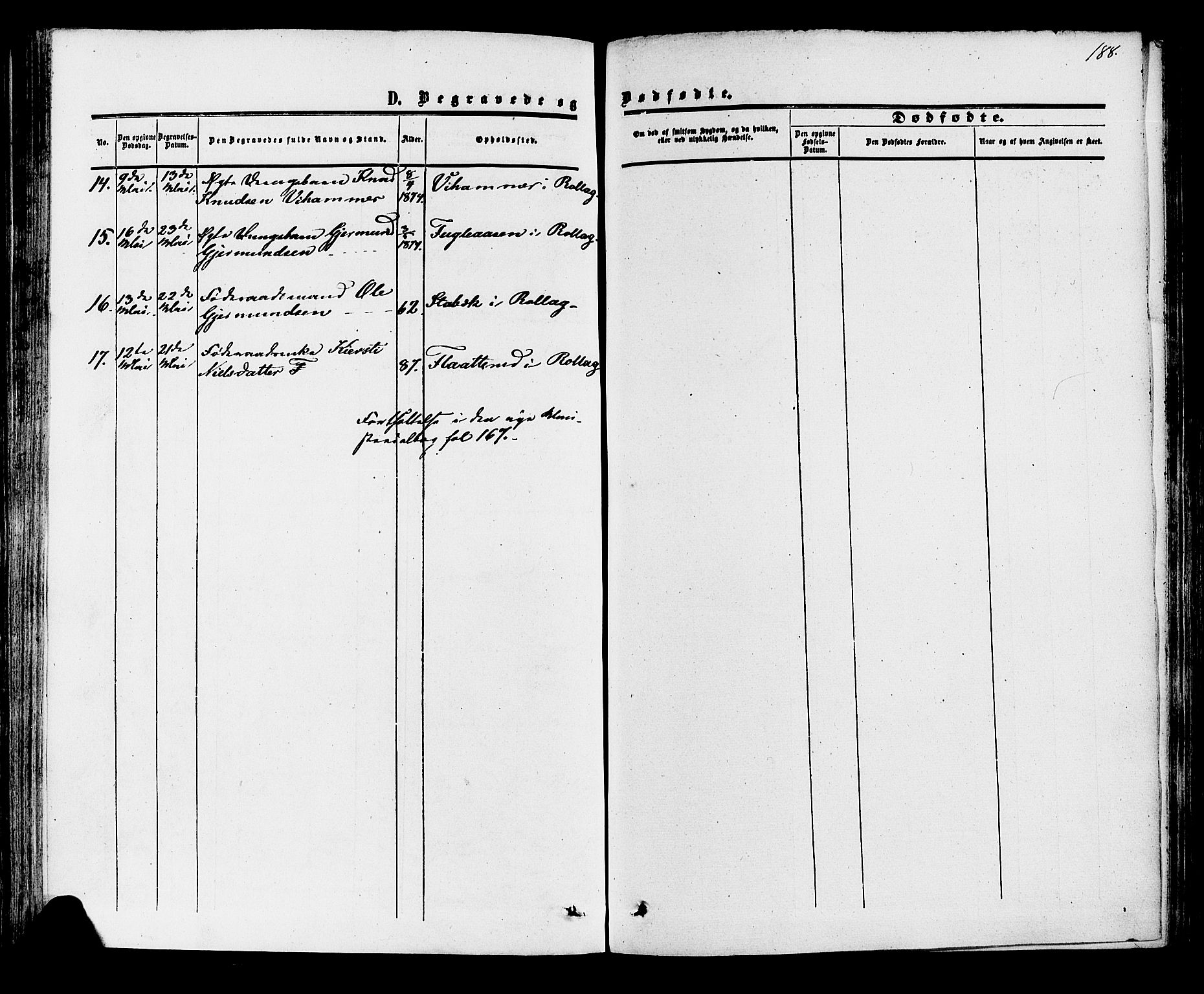 Rollag kirkebøker, AV/SAKO-A-240/F/Fa/L0009: Parish register (official) no. I 9, 1860-1874, p. 188