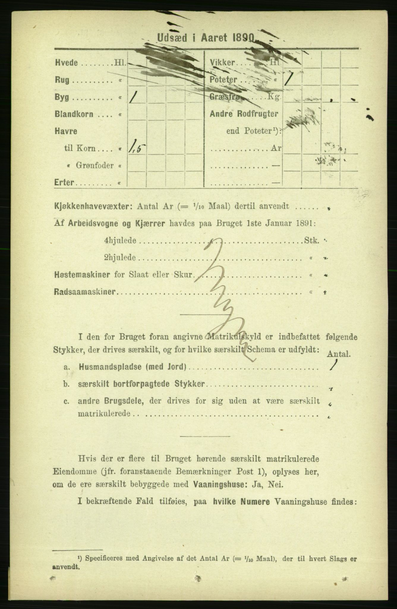 RA, 1891 census for 1727 Beitstad, 1891, p. 6610