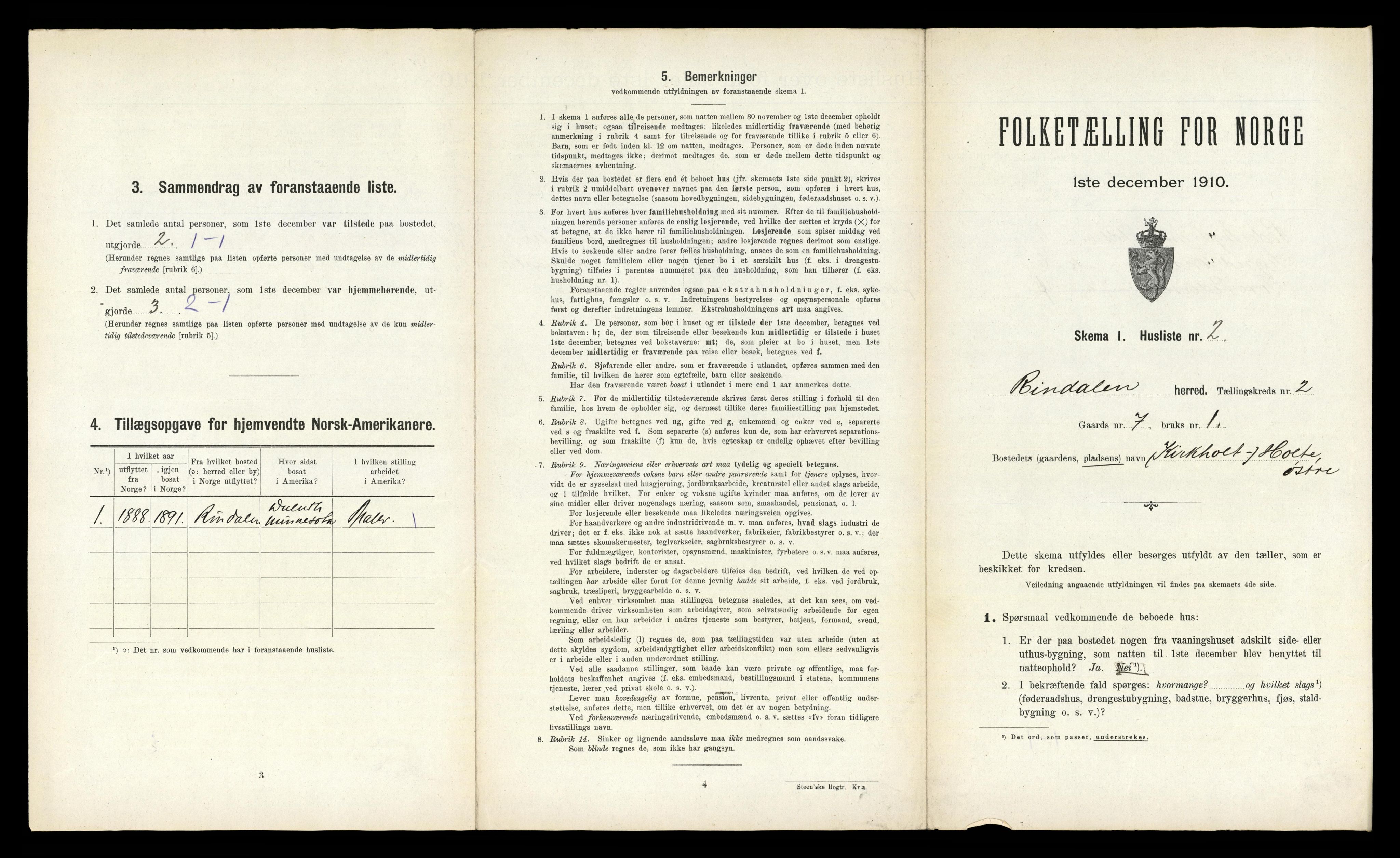RA, 1910 census for Rindal, 1910, p. 59
