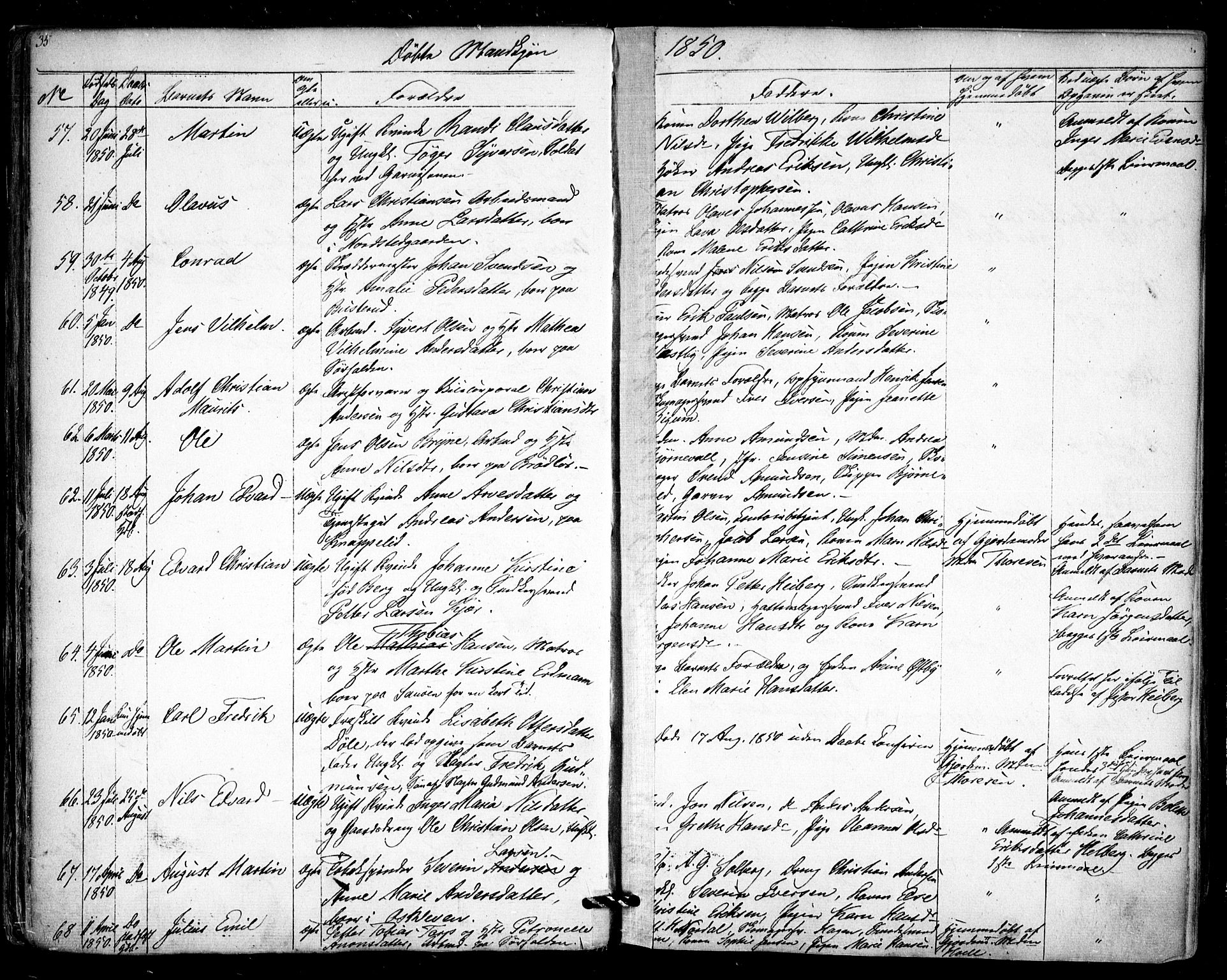 Halden prestekontor Kirkebøker, AV/SAO-A-10909/F/Fa/L0006: Parish register (official) no. I 6, 1845-1856, p. 35