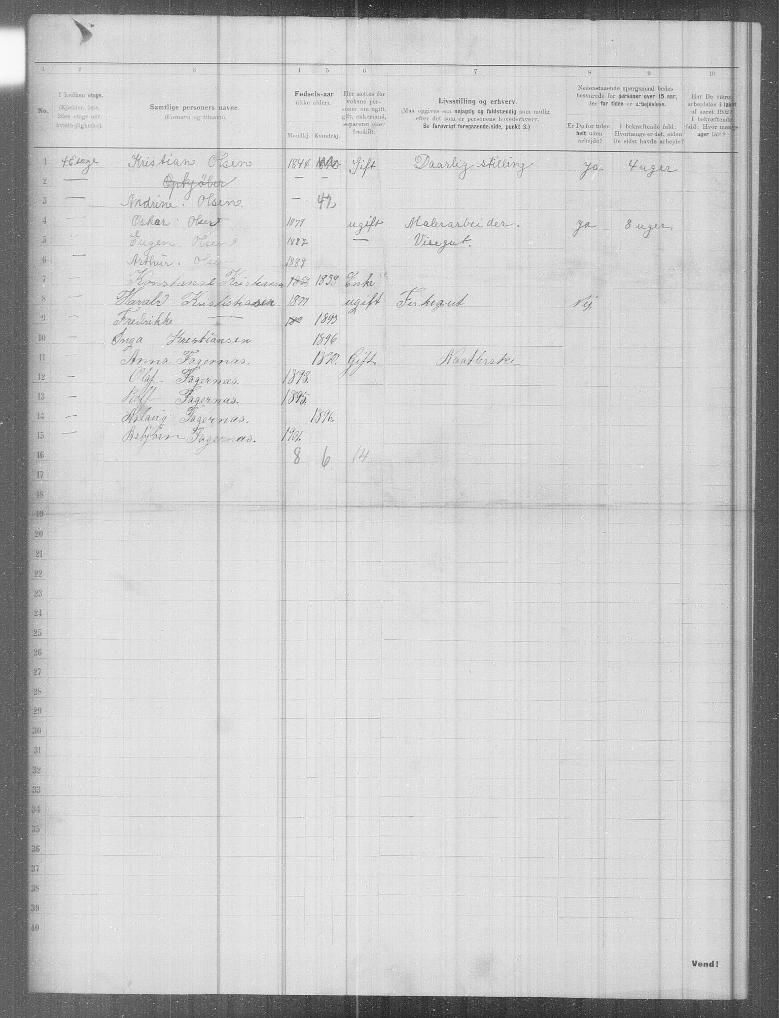 OBA, Municipal Census 1902 for Kristiania, 1902, p. 9615