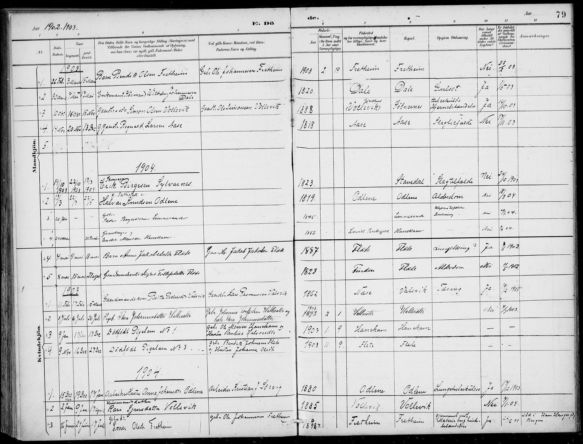 Vik sokneprestembete, AV/SAB-A-81501/H/Haa/Haac/L0002: Parish register (official) no. C  2, 1891-1910, p. 79