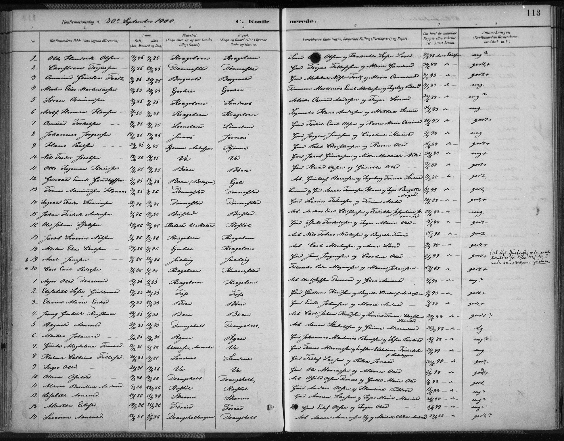 Tveit sokneprestkontor, AV/SAK-1111-0043/F/Fa/L0007: Parish register (official) no. A 7, 1887-1908, p. 113