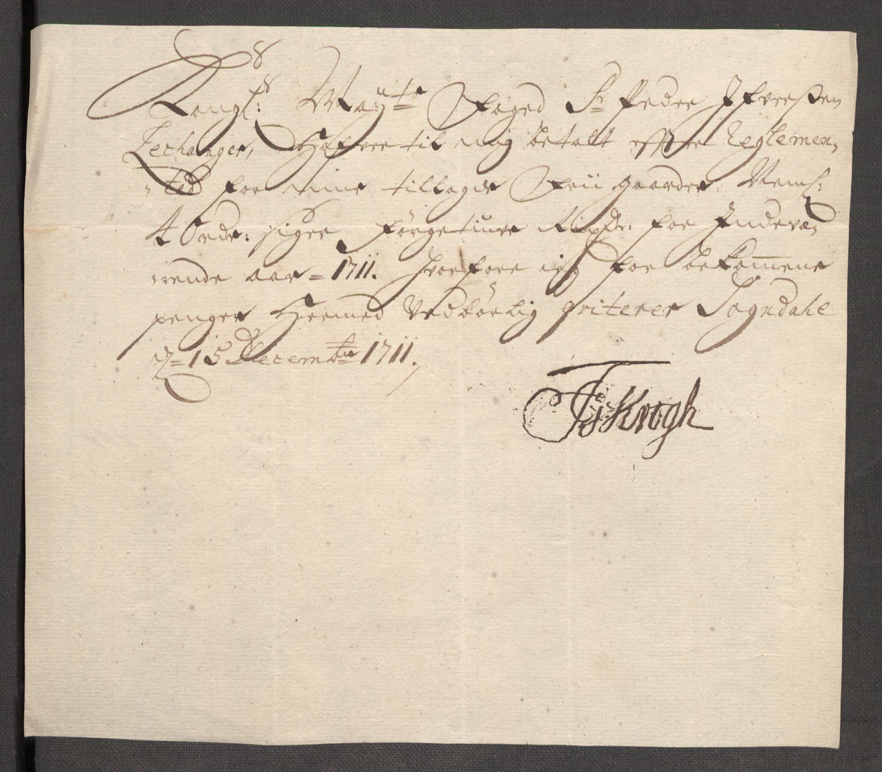 Rentekammeret inntil 1814, Reviderte regnskaper, Fogderegnskap, AV/RA-EA-4092/R52/L3317: Fogderegnskap Sogn, 1711, p. 217