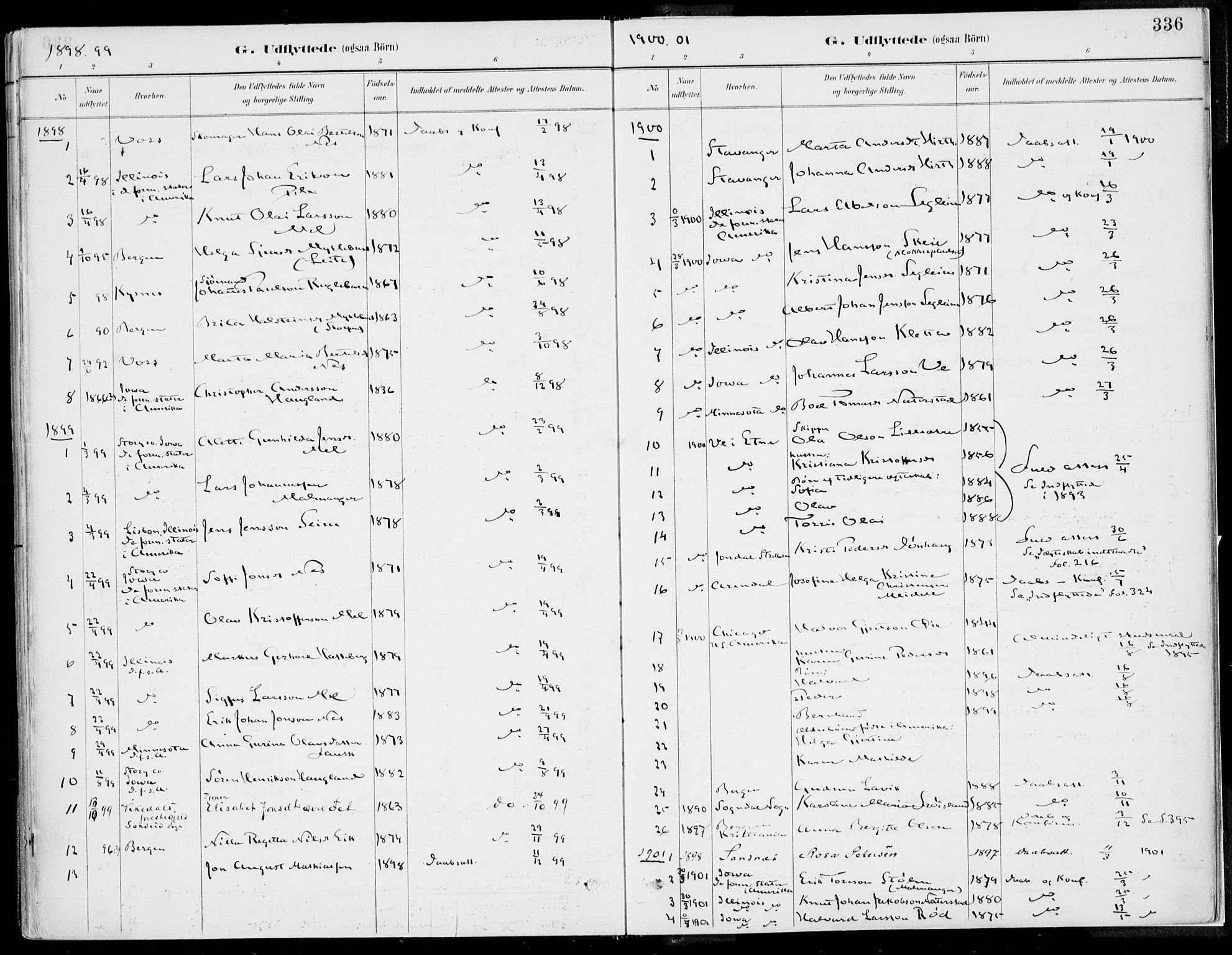Kvinnherad sokneprestembete, SAB/A-76401/H/Haa: Parish register (official) no. B  1, 1887-1921, p. 336