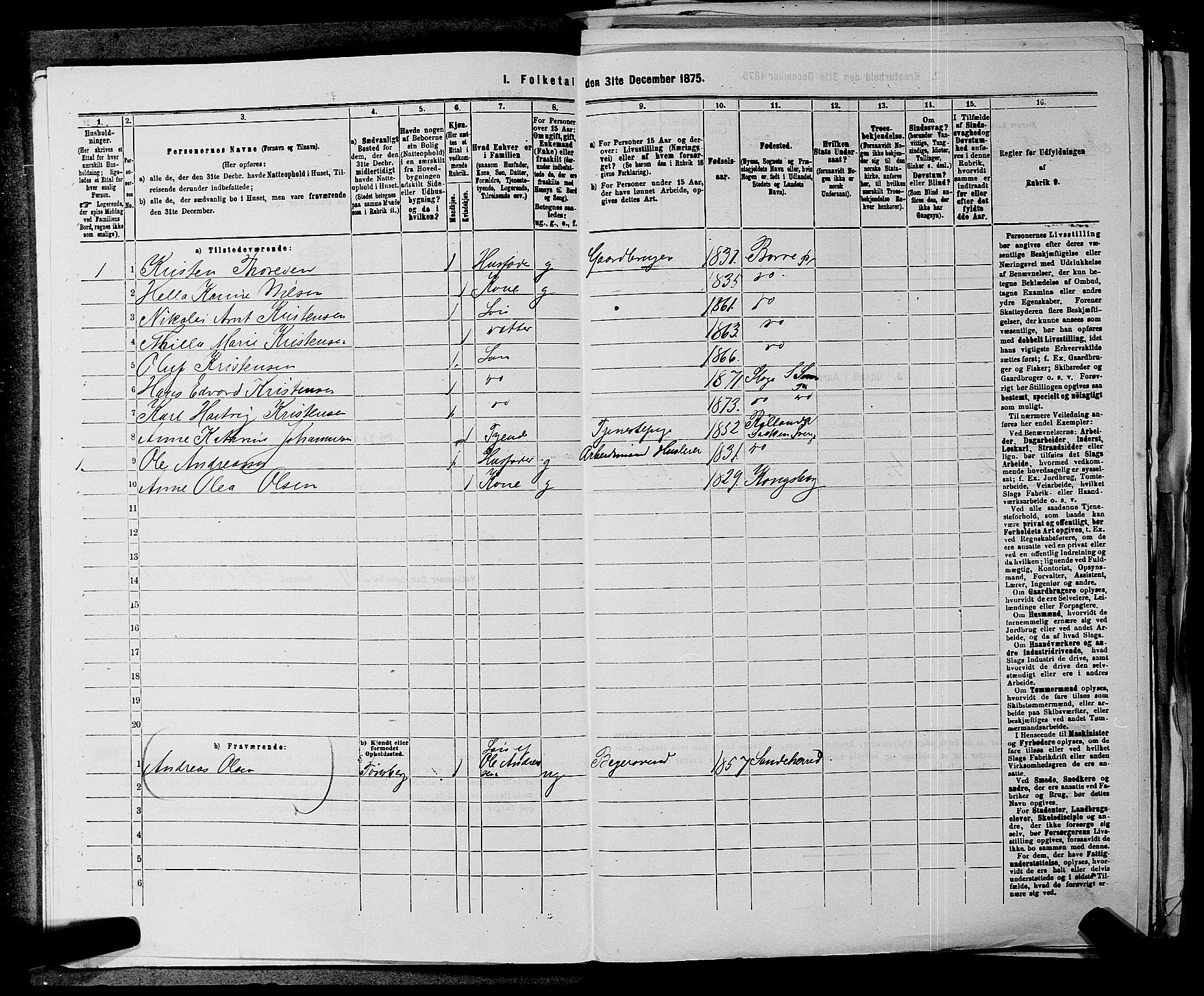 SAKO, 1875 census for 0721P Sem, 1875, p. 1511