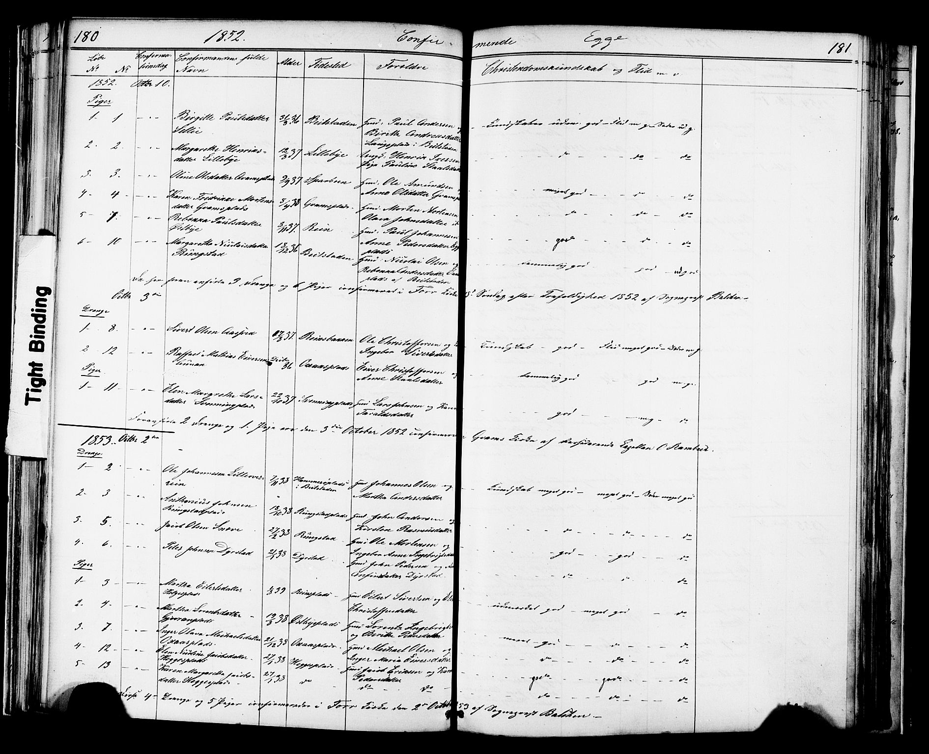 Ministerialprotokoller, klokkerbøker og fødselsregistre - Nord-Trøndelag, AV/SAT-A-1458/739/L0367: Parish register (official) no. 739A01 /3, 1838-1868, p. 180-181