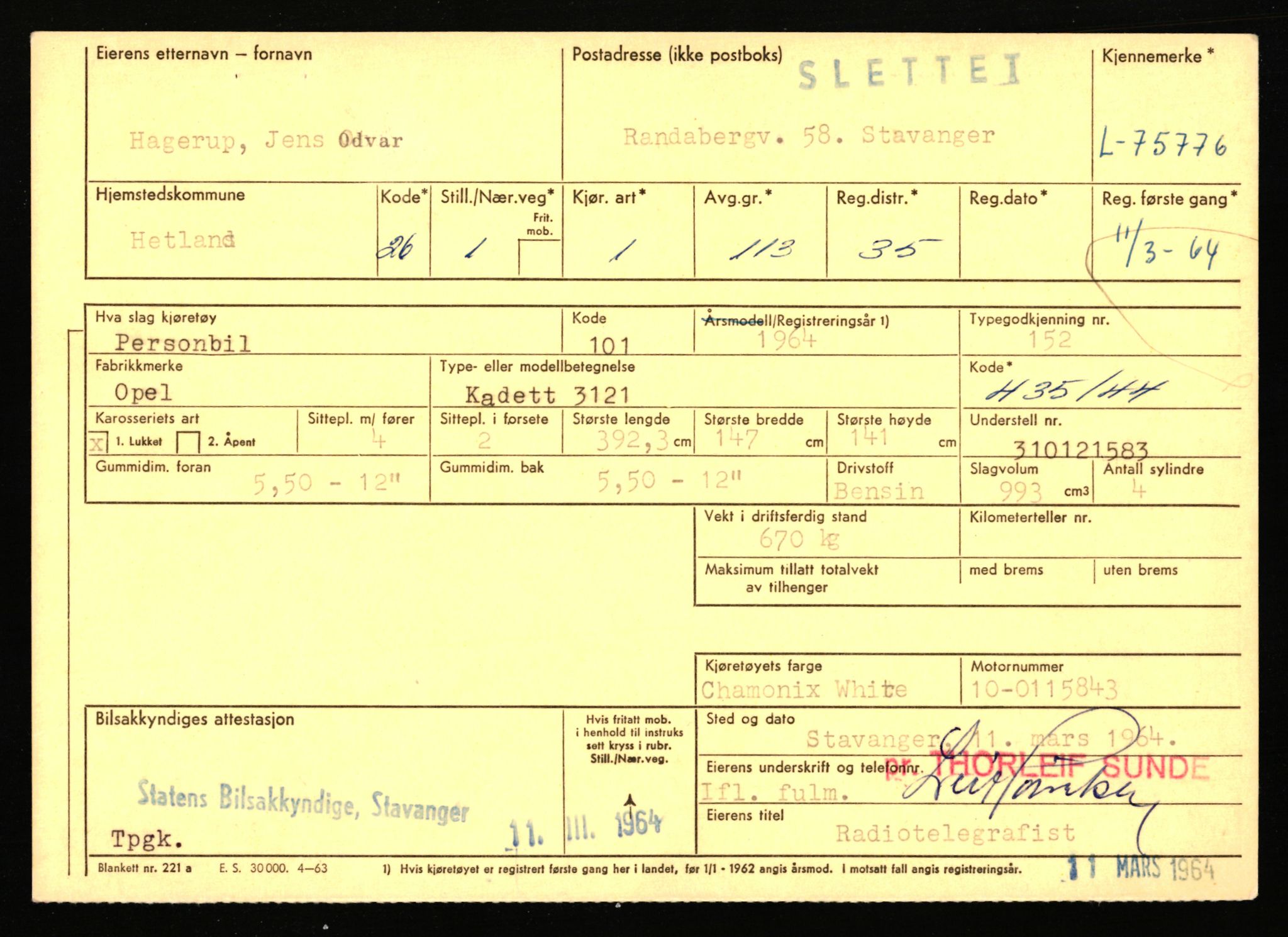 Stavanger trafikkstasjon, AV/SAST-A-101942/0/F/L0068: L-75000 - L-76799, 1930-1971, p. 993