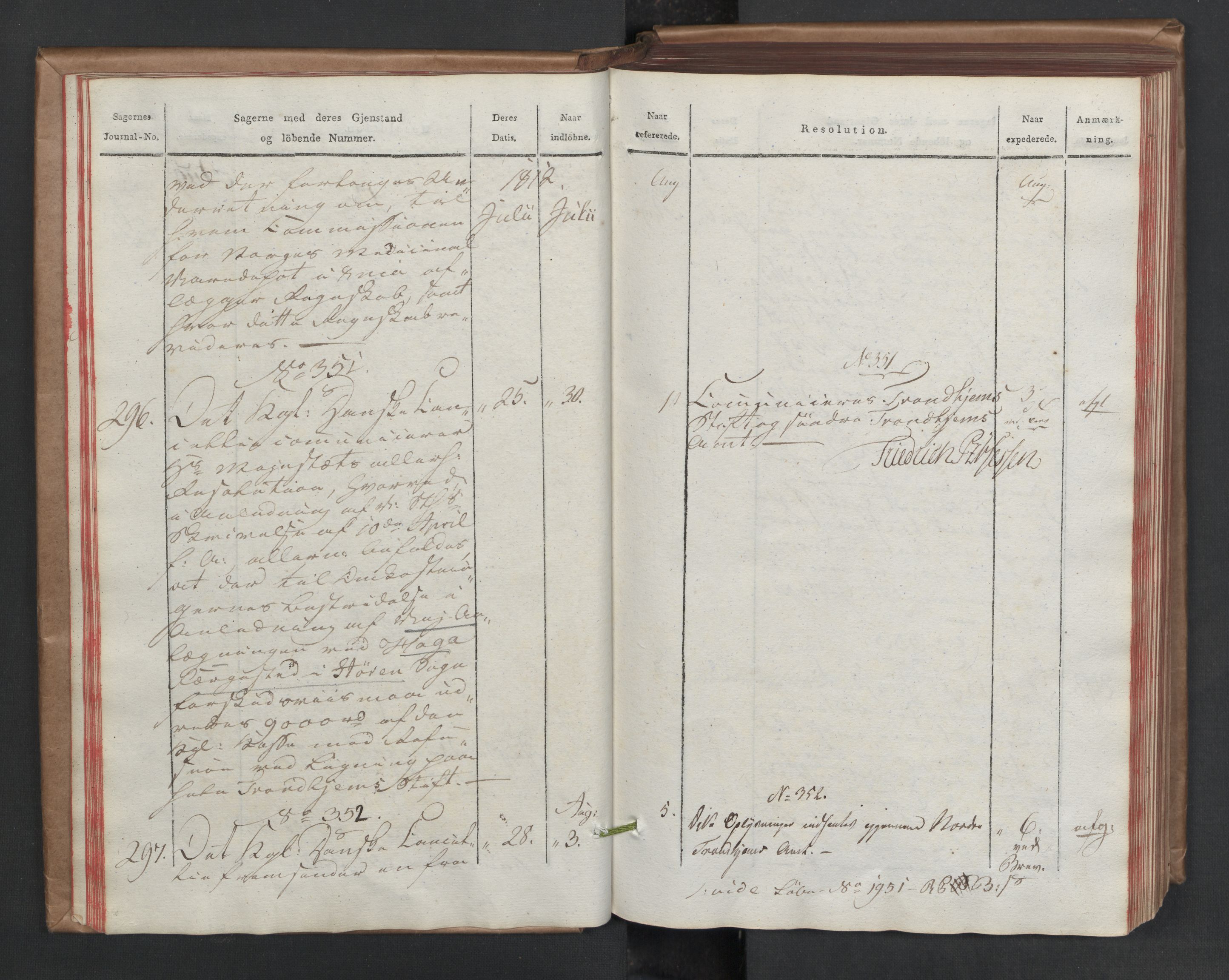 Stattholderembetet 1810-1814, 2. kontor (Kontor B), AV/RA-EA-5432/Aa/L0002: Kollegial referatprotokoll,  j.nr. 284-511,  l.nr. 328-639, 1812-1813, p. 19