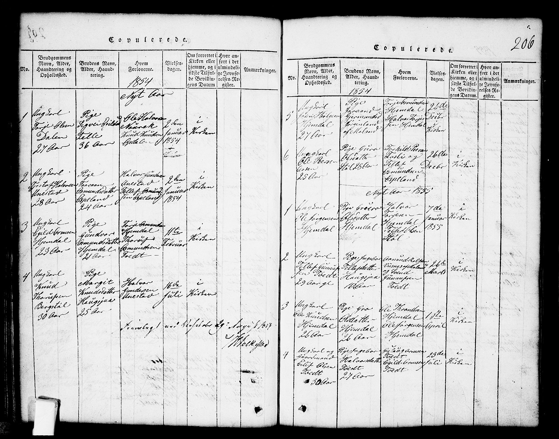 Nissedal kirkebøker, SAKO/A-288/G/Gb/L0001: Parish register (copy) no. II 1, 1814-1862, p. 206