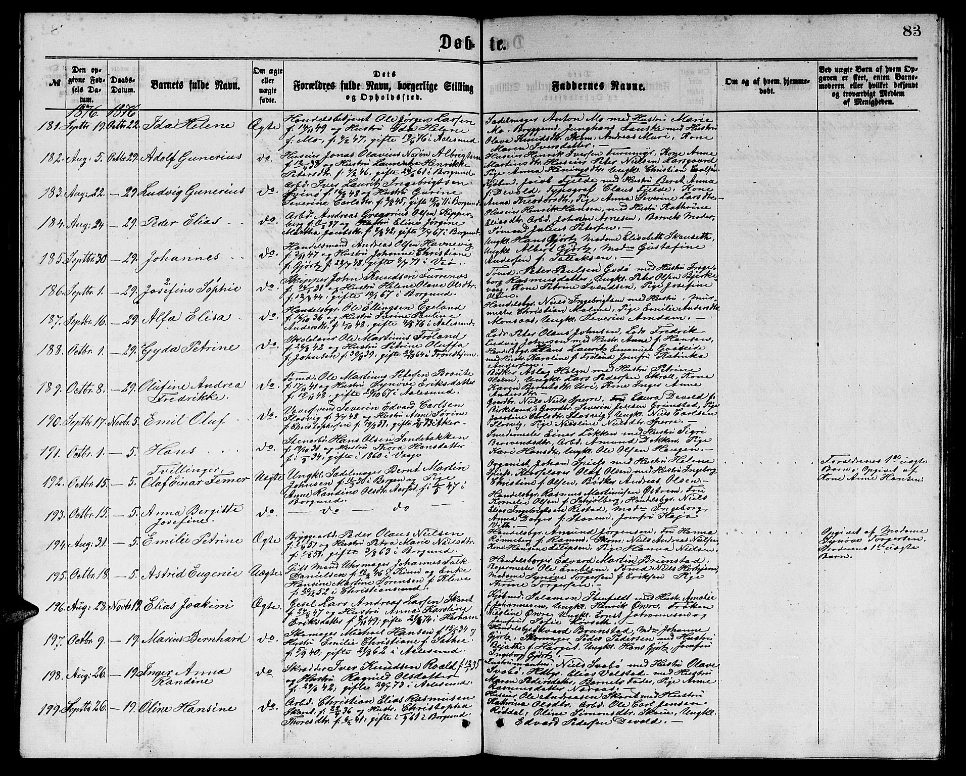 Ministerialprotokoller, klokkerbøker og fødselsregistre - Møre og Romsdal, AV/SAT-A-1454/529/L0465: Parish register (copy) no. 529C02, 1868-1877, p. 83