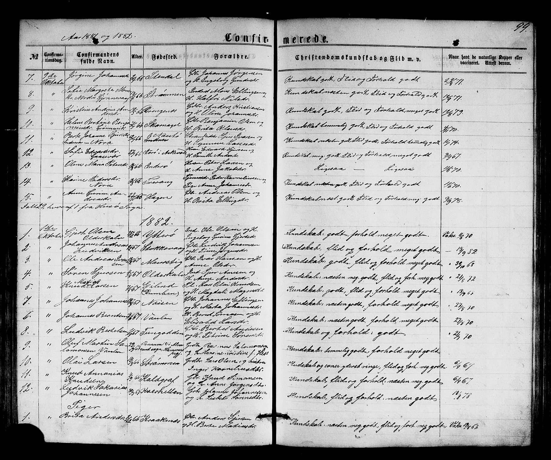 Solund sokneprestembete, AV/SAB-A-81401: Parish register (copy) no. A 1, 1860-1893, p. 99