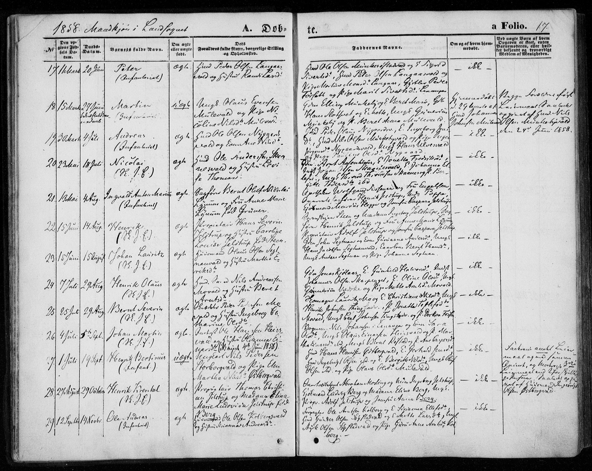 Ministerialprotokoller, klokkerbøker og fødselsregistre - Nord-Trøndelag, SAT/A-1458/720/L0184: Parish register (official) no. 720A02 /2, 1855-1863, p. 17