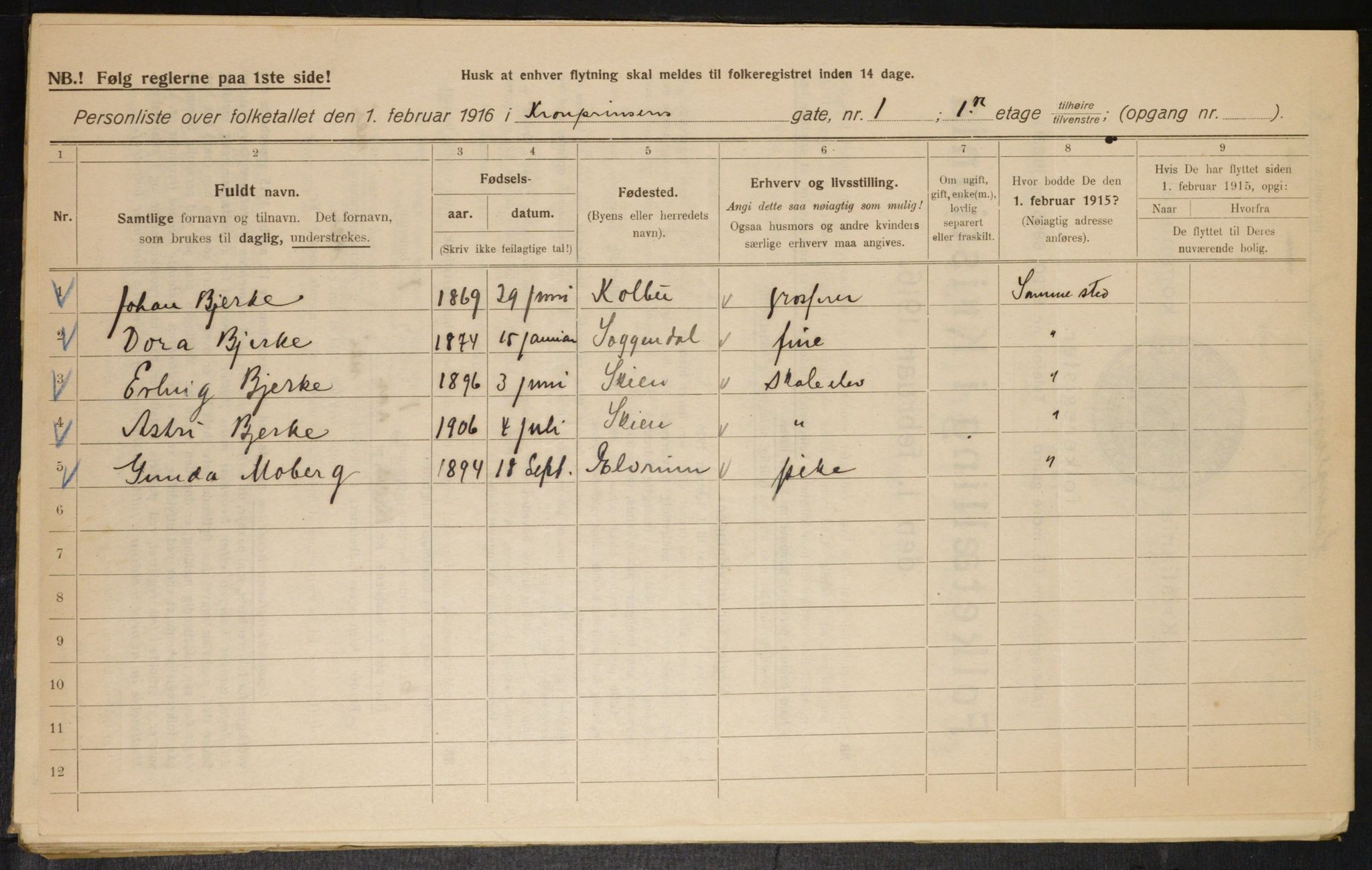 OBA, Municipal Census 1916 for Kristiania, 1916, p. 55680