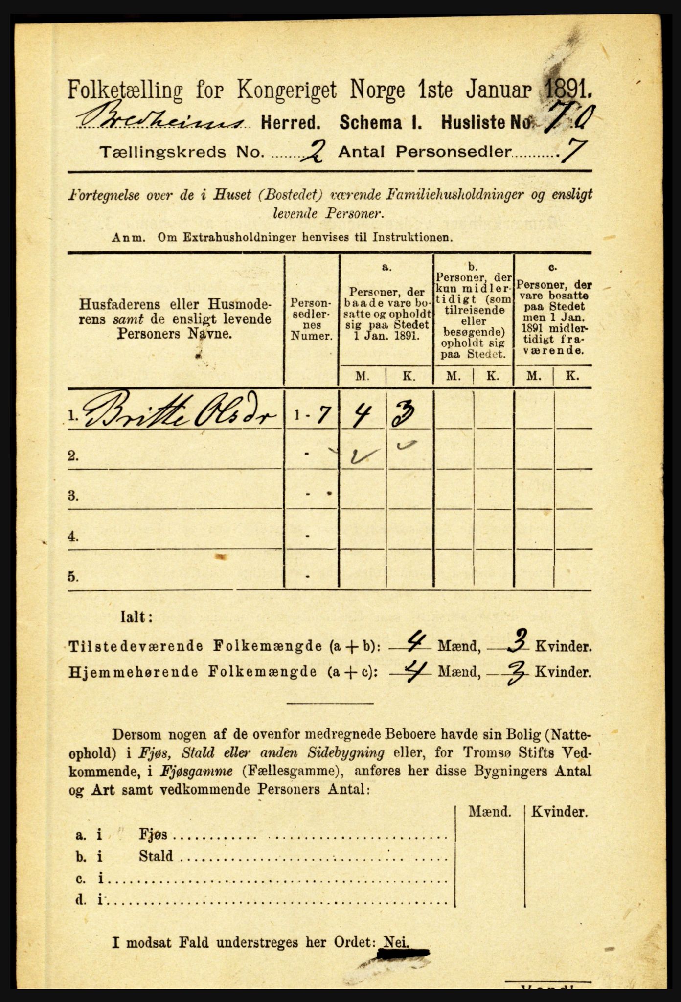 RA, 1891 census for 1446 Breim, 1891, p. 368