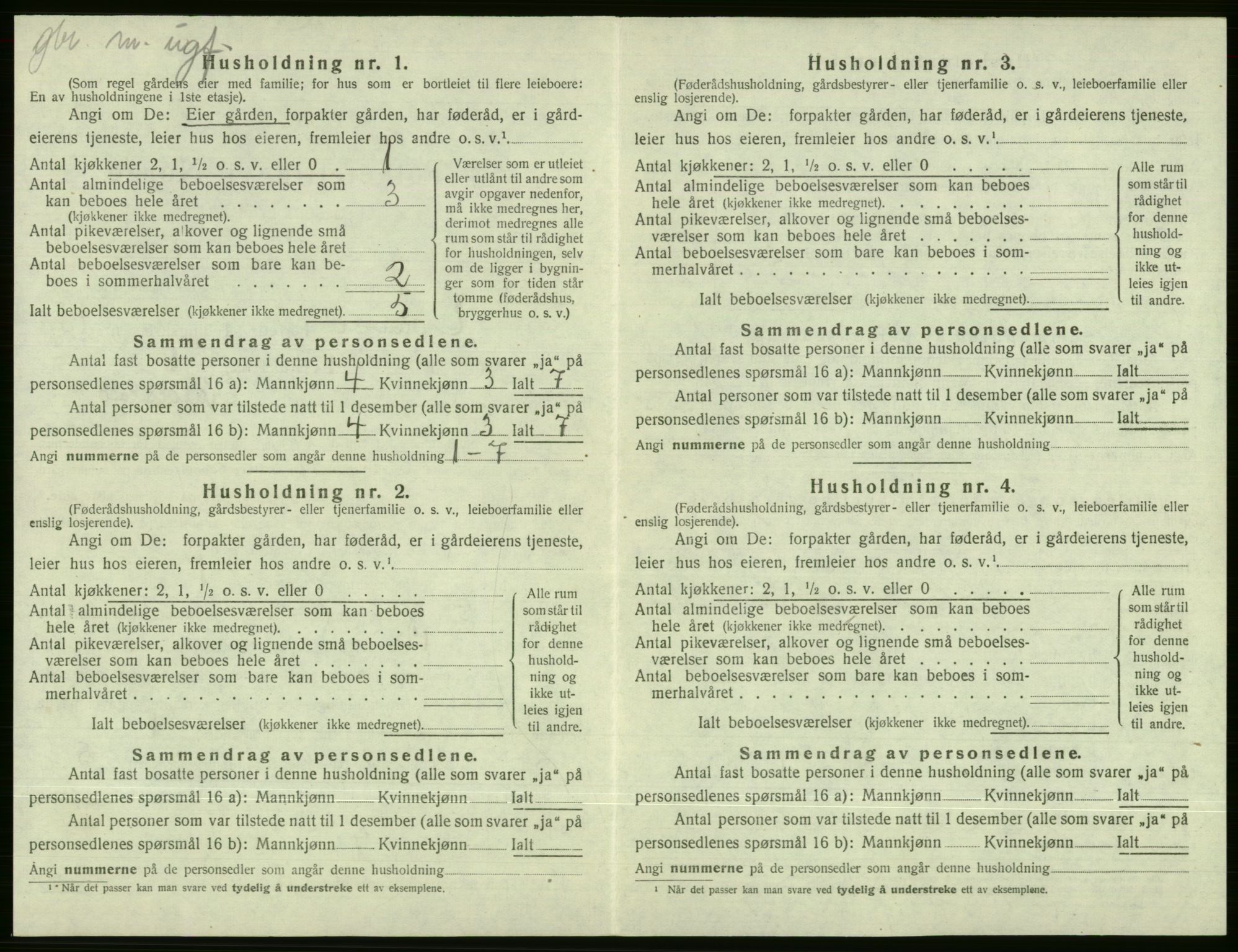 SAB, 1920 census for Evanger, 1920, p. 666