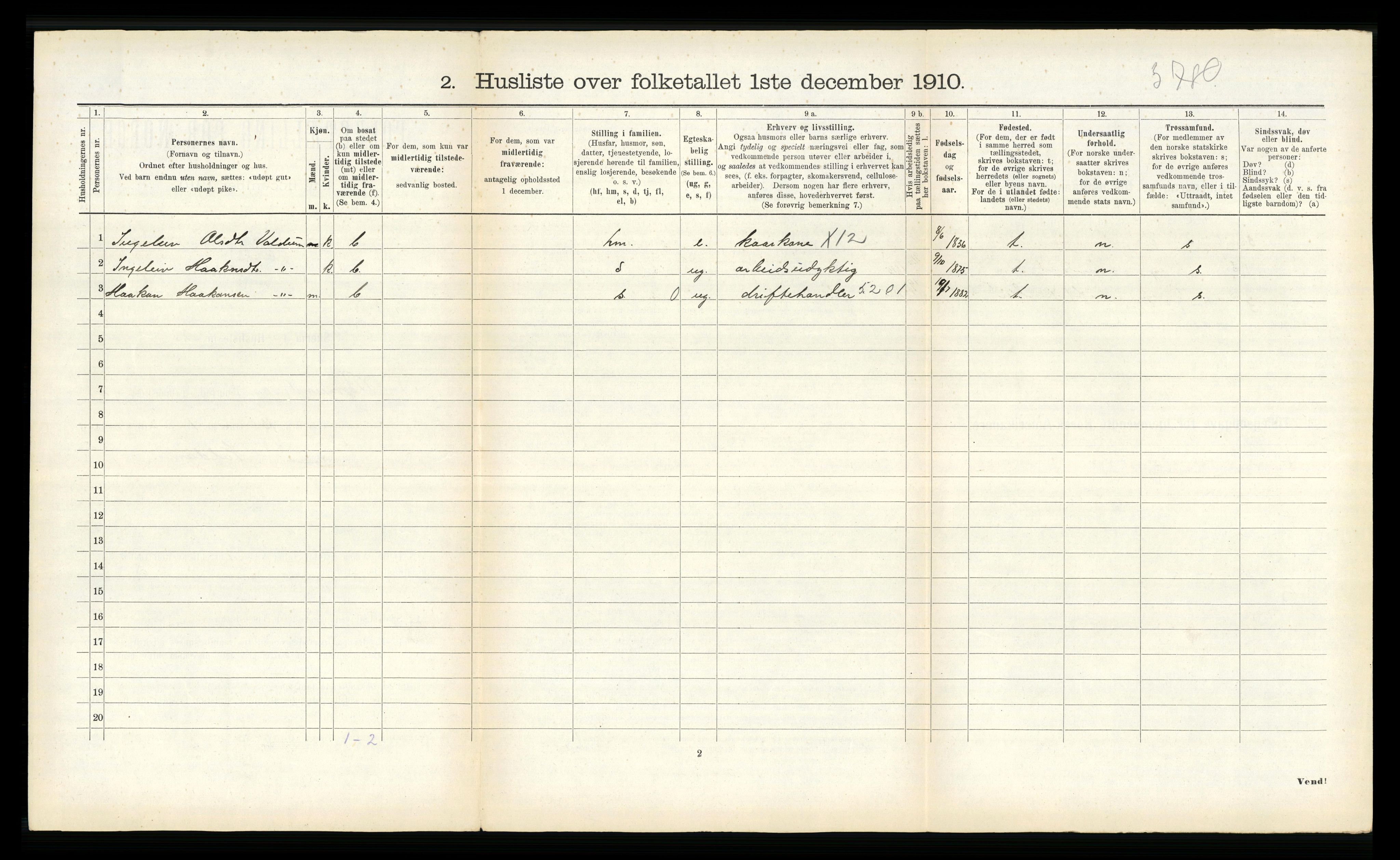 RA, 1910 census for Borgund, 1910, p. 124