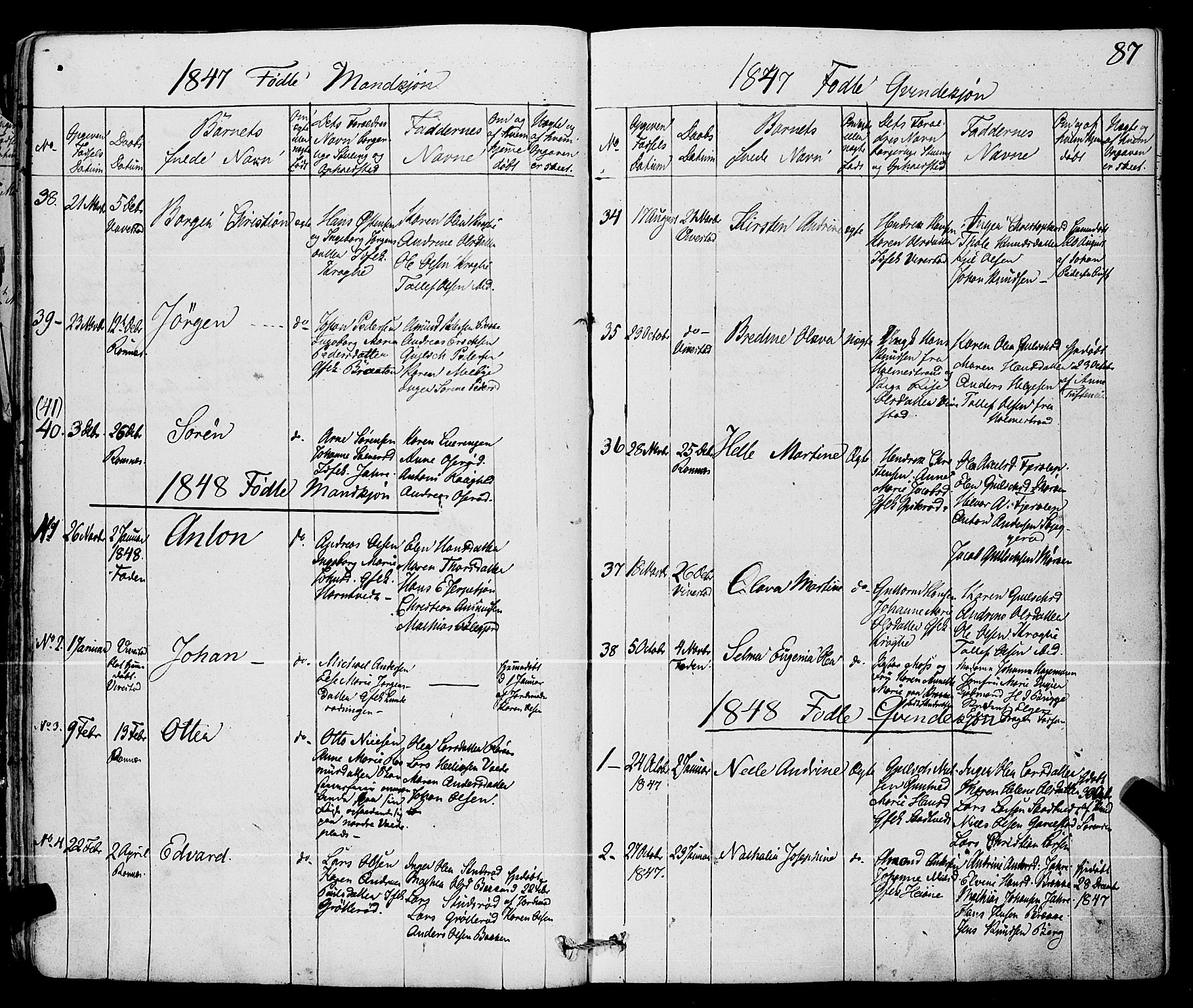 Ramnes kirkebøker, AV/SAKO-A-314/F/Fa/L0005: Parish register (official) no. I 5, 1841-1861, p. 86-87