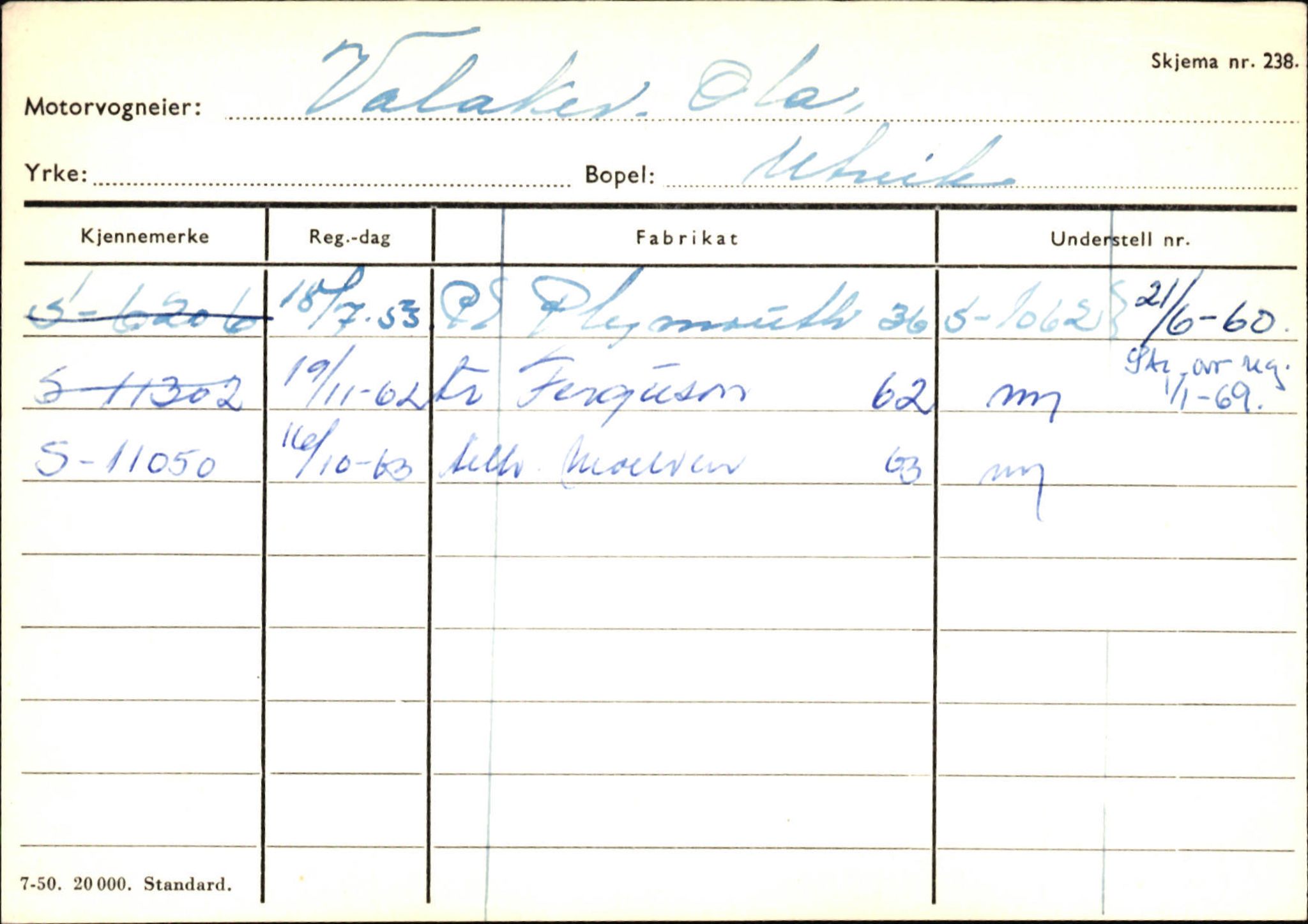 Statens vegvesen, Sogn og Fjordane vegkontor, AV/SAB-A-5301/4/F/L0131: Eigarregister Høyanger P-Å. Stryn S-Å, 1945-1975, p. 2089