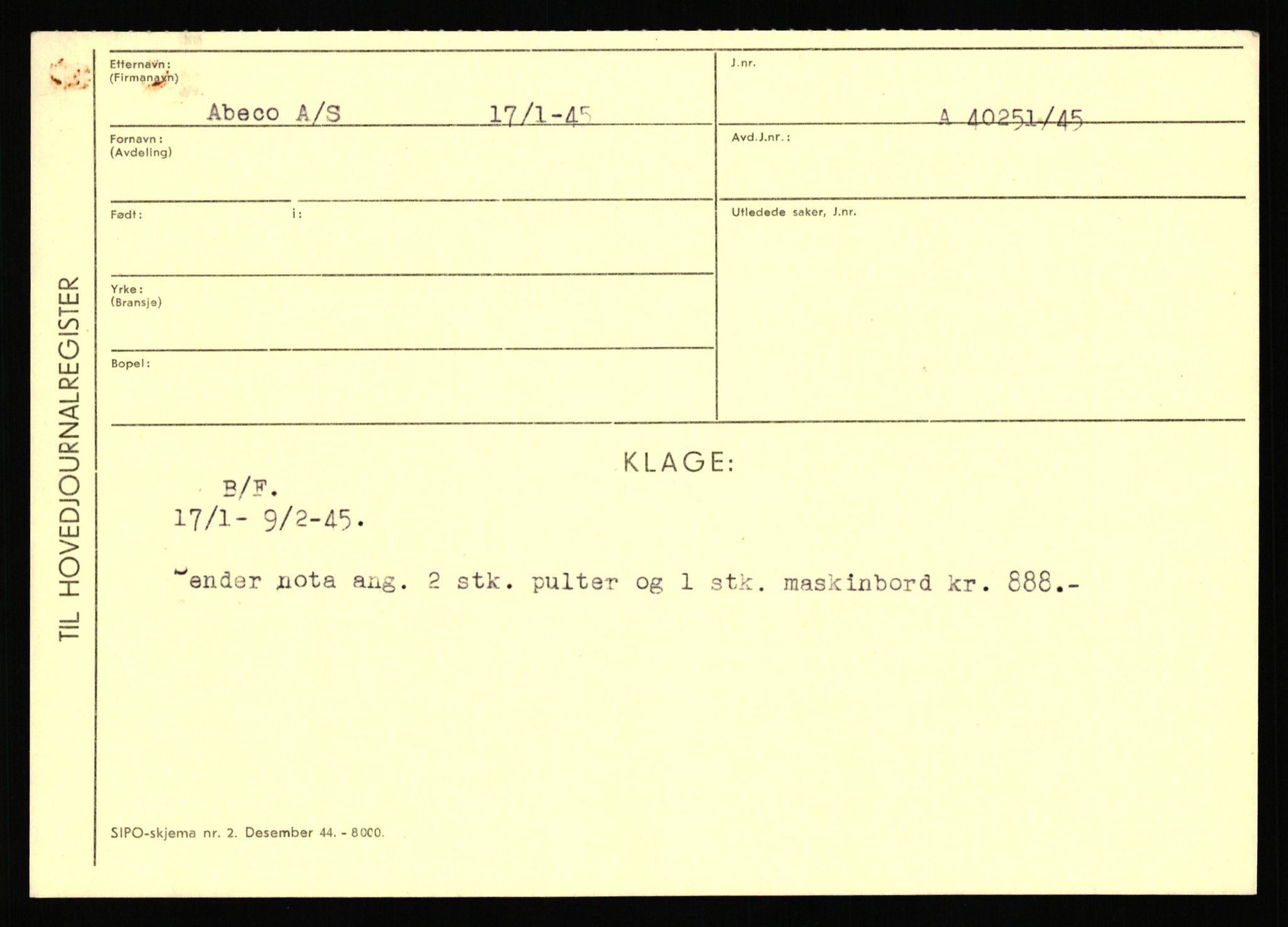 Statspolitiet - Hovedkontoret / Osloavdelingen, AV/RA-S-1329/C/Ca/L0001: Aabakken - Armann, 1943-1945, p. 948