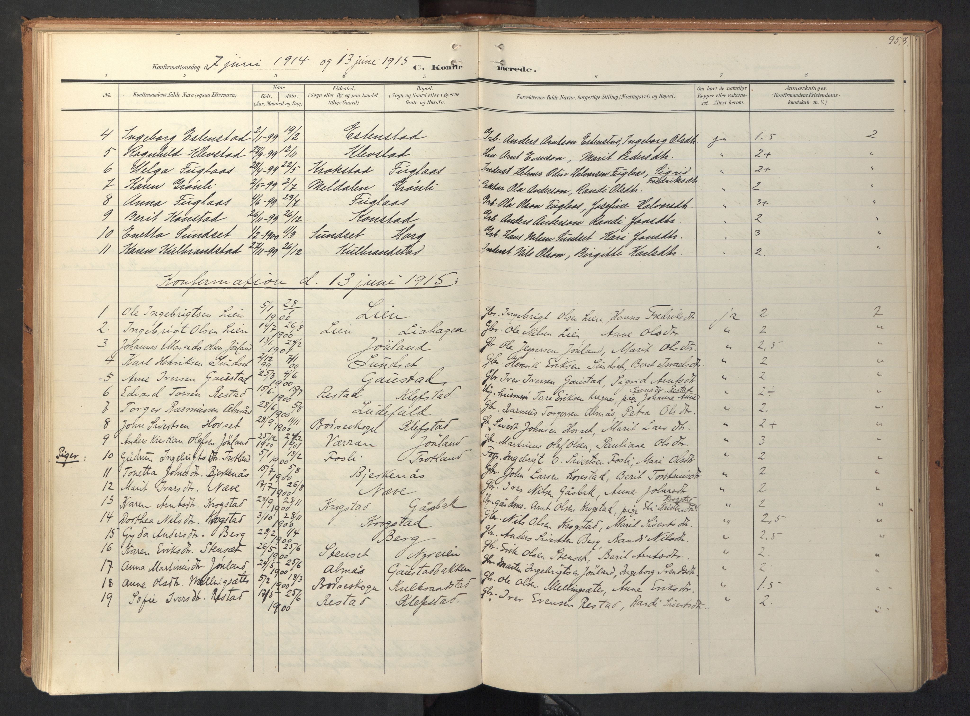 Ministerialprotokoller, klokkerbøker og fødselsregistre - Sør-Trøndelag, SAT/A-1456/694/L1128: Parish register (official) no. 694A02, 1906-1931, p. 95