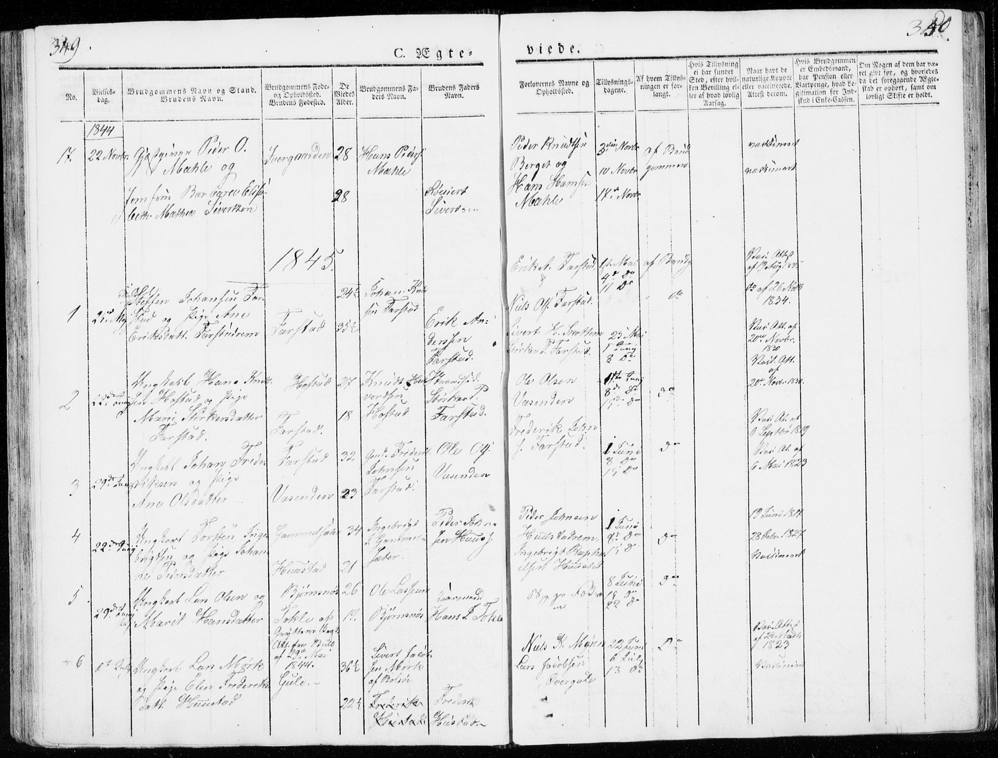 Ministerialprotokoller, klokkerbøker og fødselsregistre - Møre og Romsdal, AV/SAT-A-1454/566/L0766: Parish register (official) no. 566A05, 1842-1851, p. 349-350