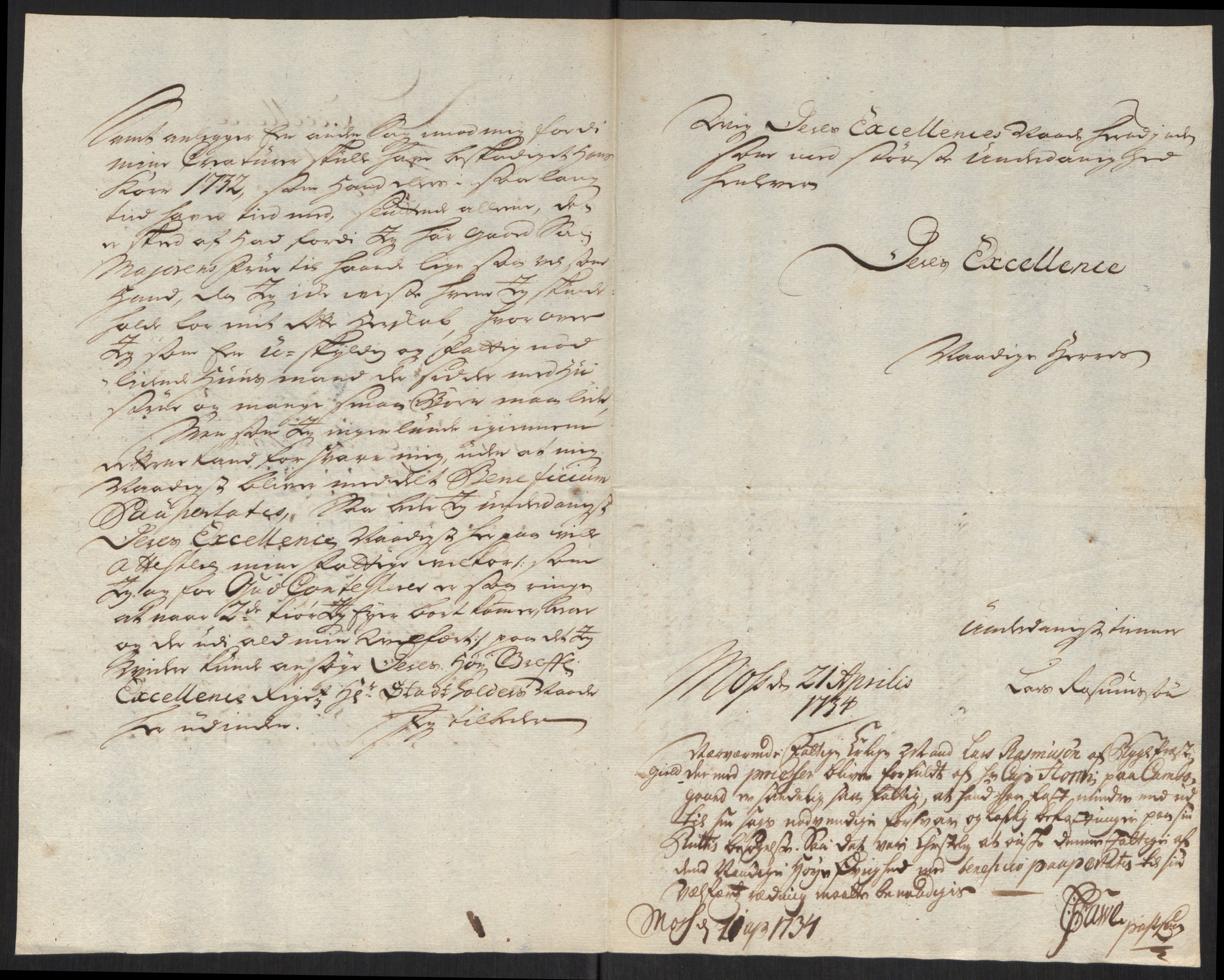 Stattholderembetet 1572-1771, AV/RA-EA-2870/Ef/L0107: Brev fra embetsmenn og andre, 1733-1734, p. 230