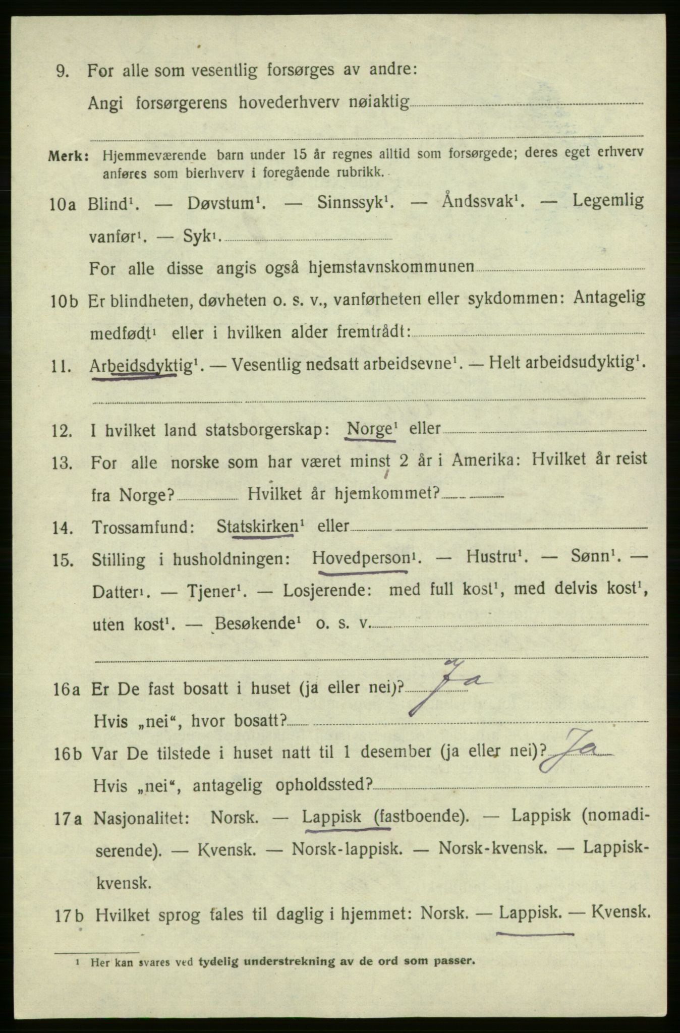 SATØ, 1920 census for , 1920, p. 1593