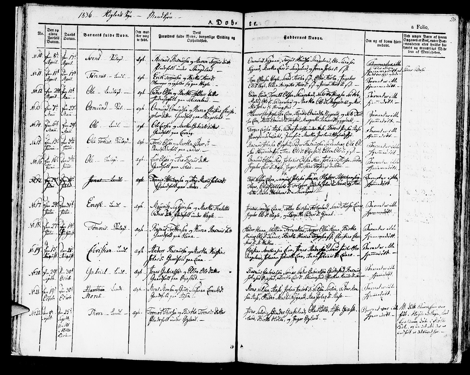 Høyland sokneprestkontor, SAST/A-101799/001/30BA/L0007: Parish register (official) no. A 7 /1, 1825-1841, p. 26