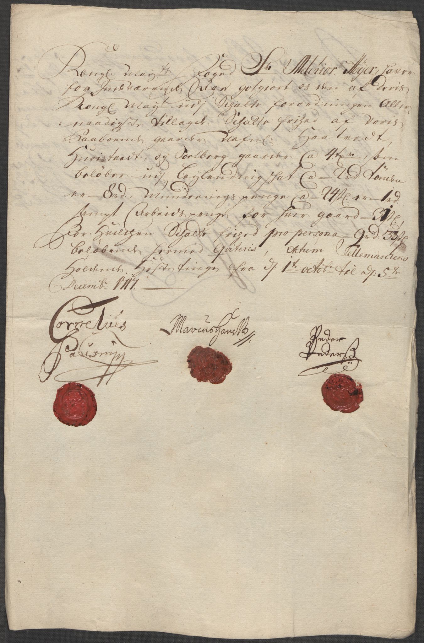 Rentekammeret inntil 1814, Reviderte regnskaper, Fogderegnskap, AV/RA-EA-4092/R36/L2129: Fogderegnskap Øvre og Nedre Telemark og Bamble, 1717, p. 381