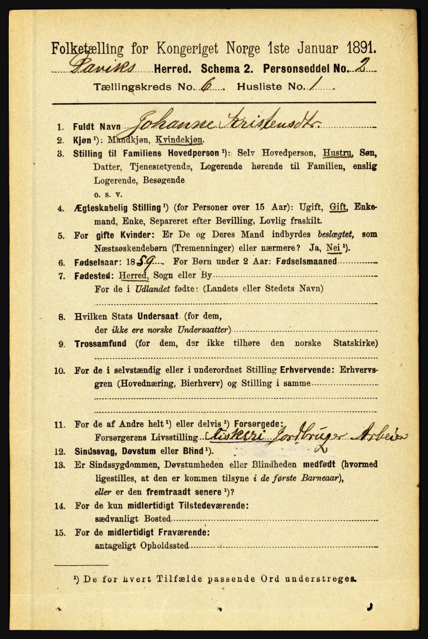 RA, 1891 census for 1442 Davik, 1891, p. 2299