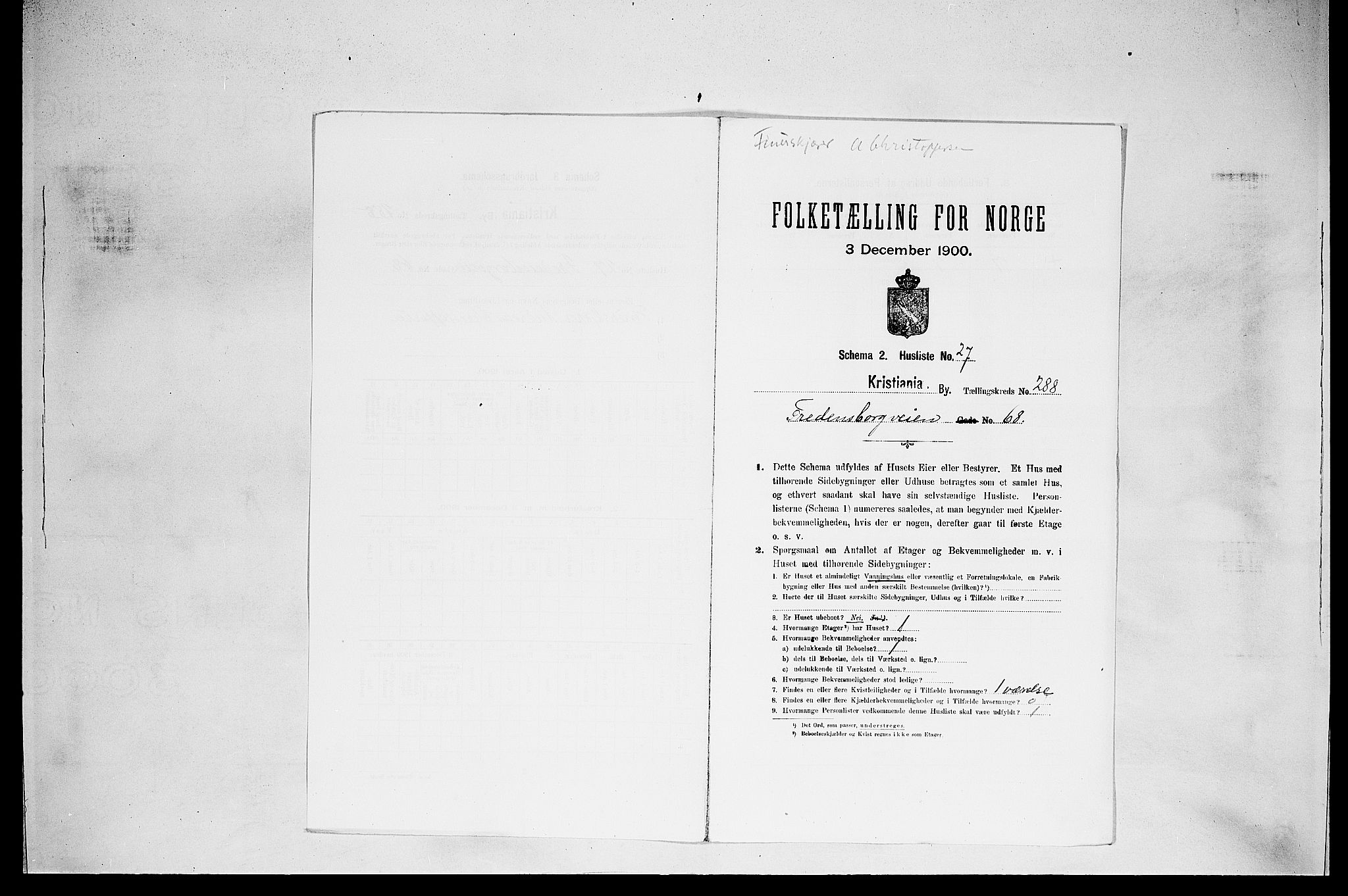 SAO, 1900 census for Kristiania, 1900, p. 25187