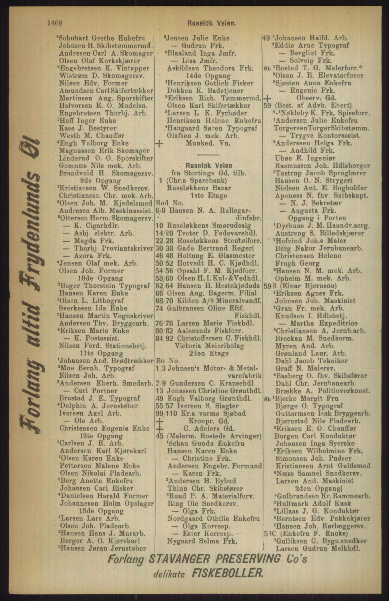 Kristiania/Oslo adressebok, PUBL/-, 1911, p. 1408