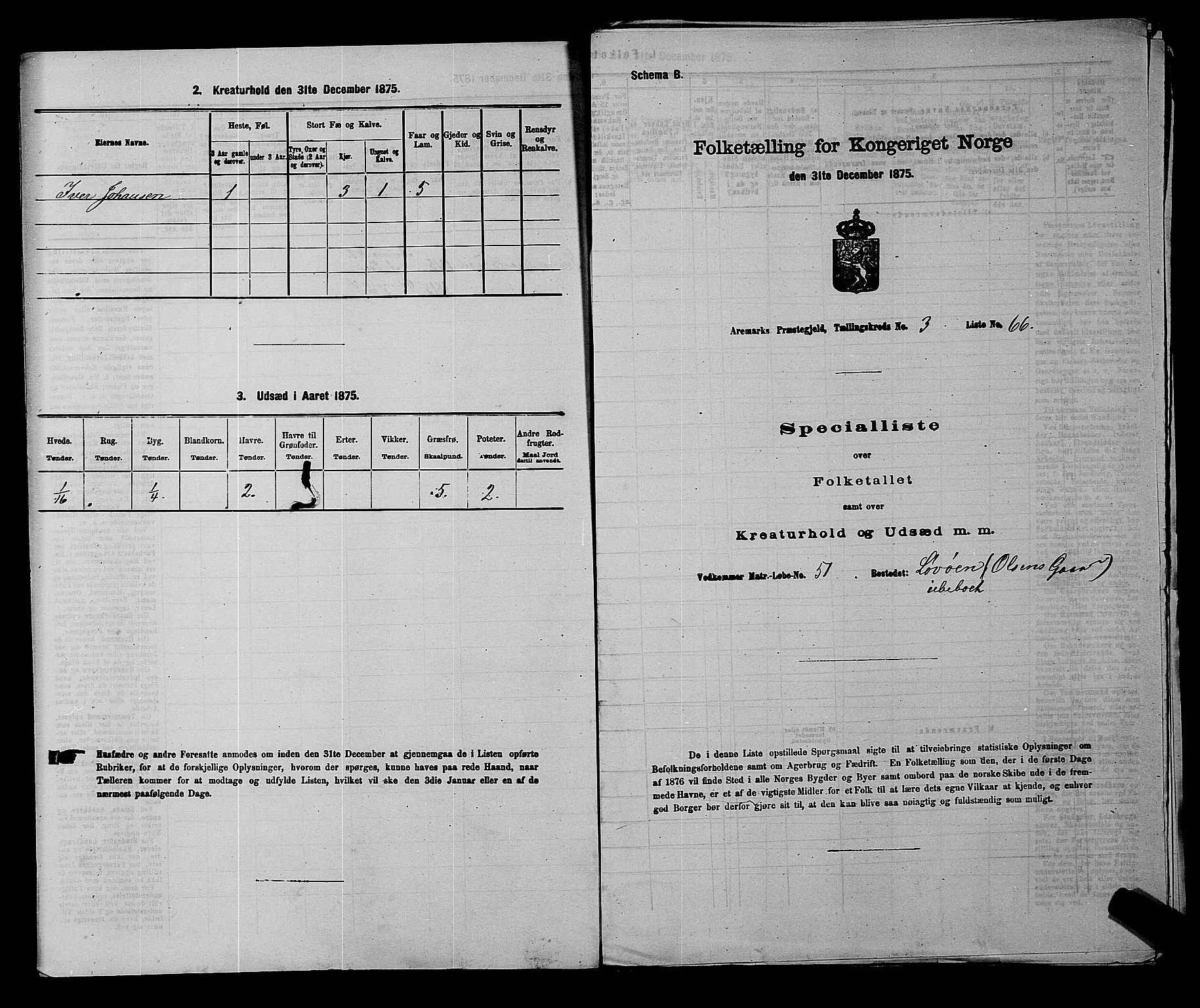 RA, 1875 census for 0118P Aremark, 1875, p. 473