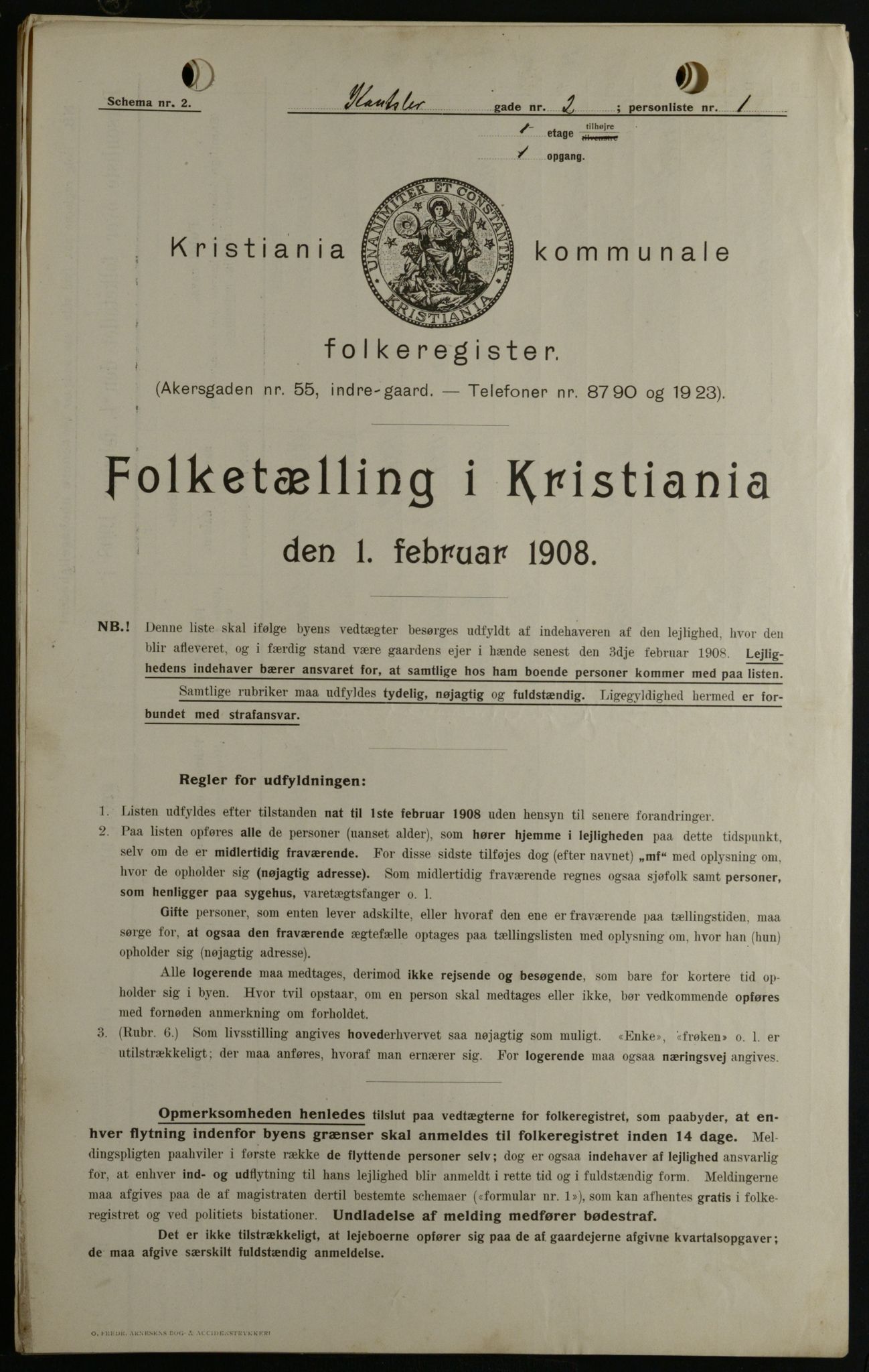 OBA, Municipal Census 1908 for Kristiania, 1908, p. 42944