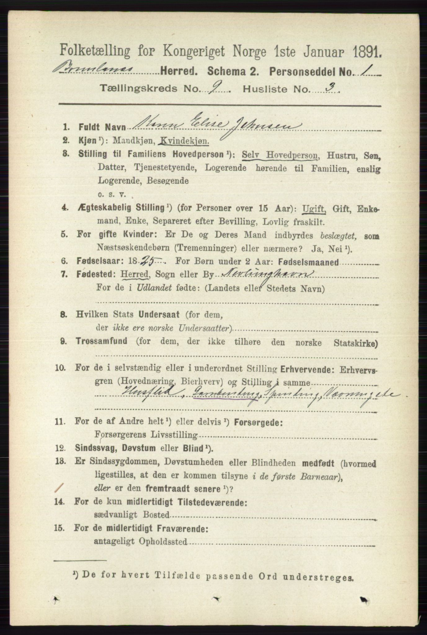 RA, 1891 census for 0726 Brunlanes, 1891, p. 4140