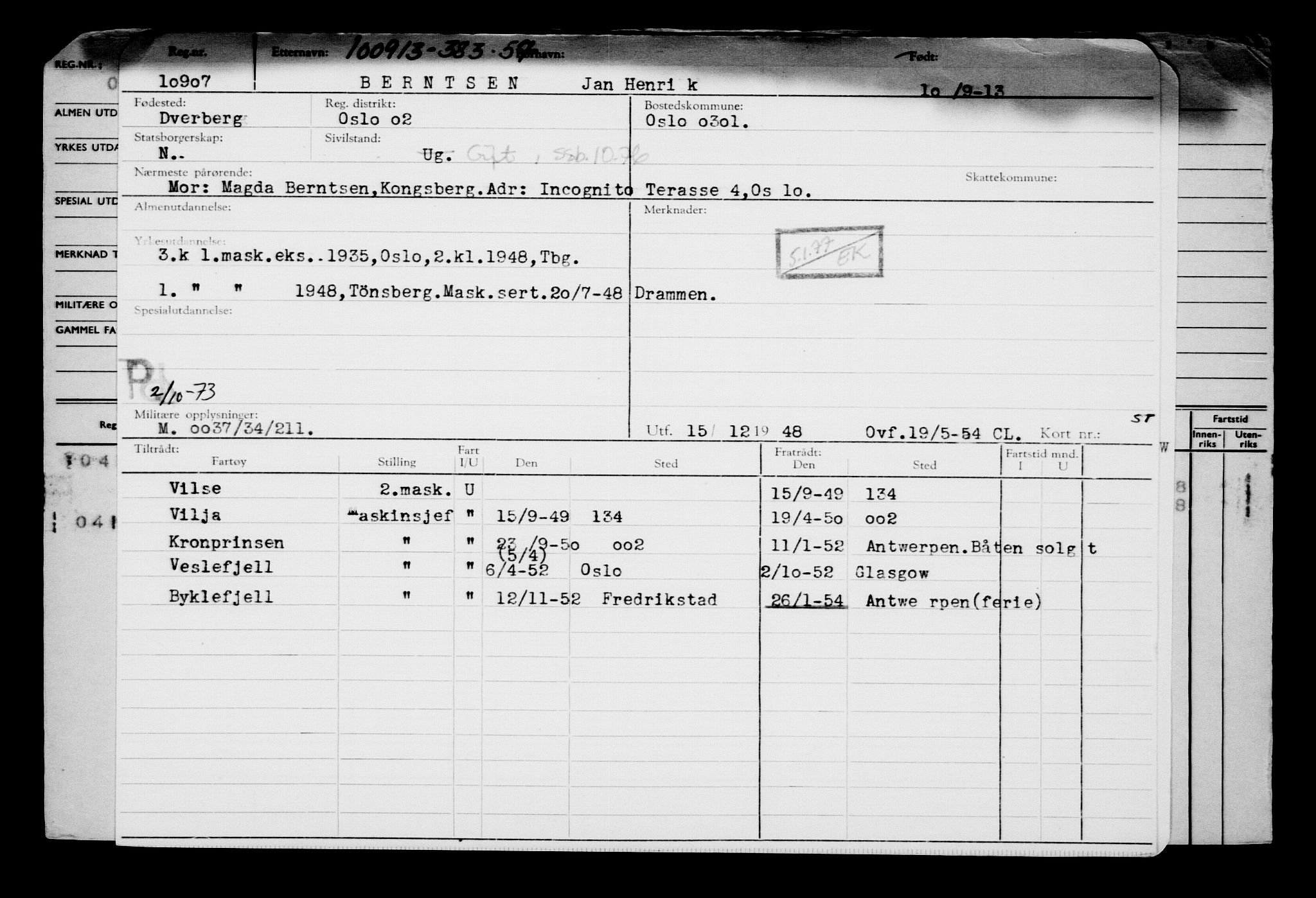 Direktoratet for sjømenn, AV/RA-S-3545/G/Gb/L0115: Hovedkort, 1913, p. 133