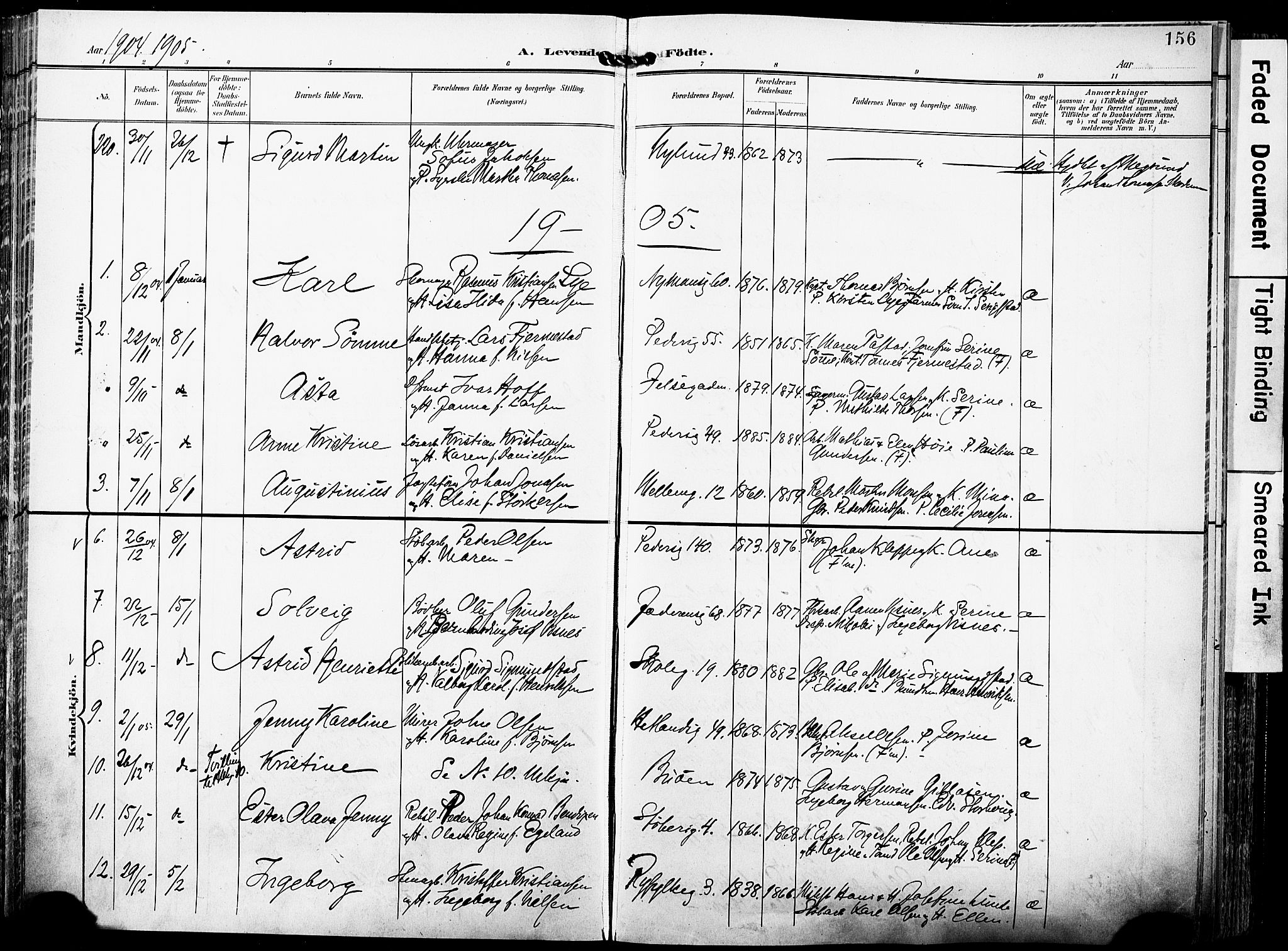 St. Johannes sokneprestkontor, AV/SAST-A-101814/001/30/30BA/L0007: Parish register (official) no. A 7, 1900-1910, p. 156