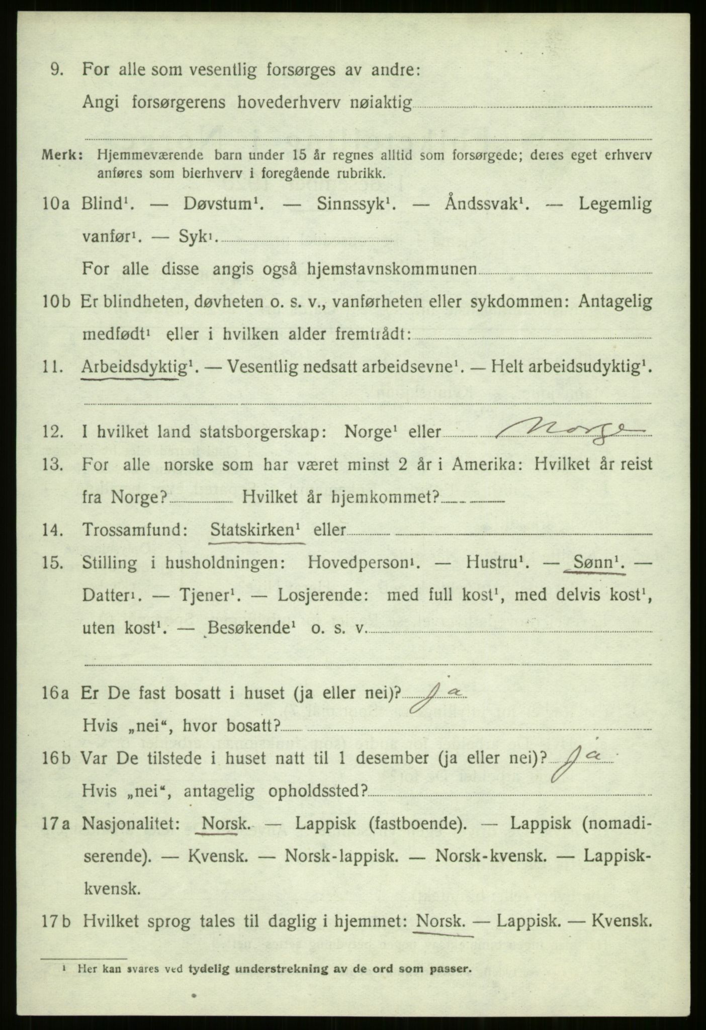 SATØ, 1920 census for Kvæfjord, 1920, p. 2604