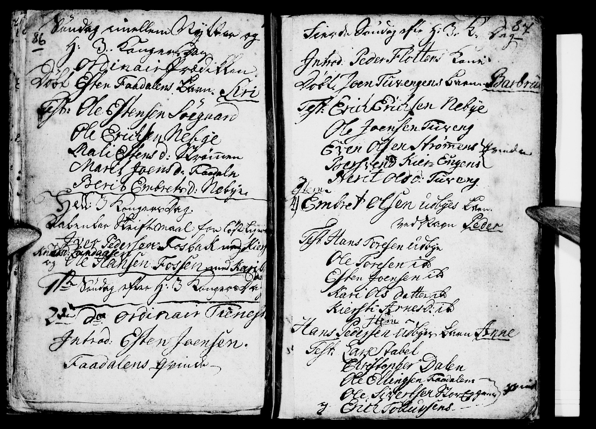 Tynset prestekontor, SAH/PREST-058/H/Ha/Haa/L0003: Parish register (official) no. 3, 1758-1762, p. 86-87
