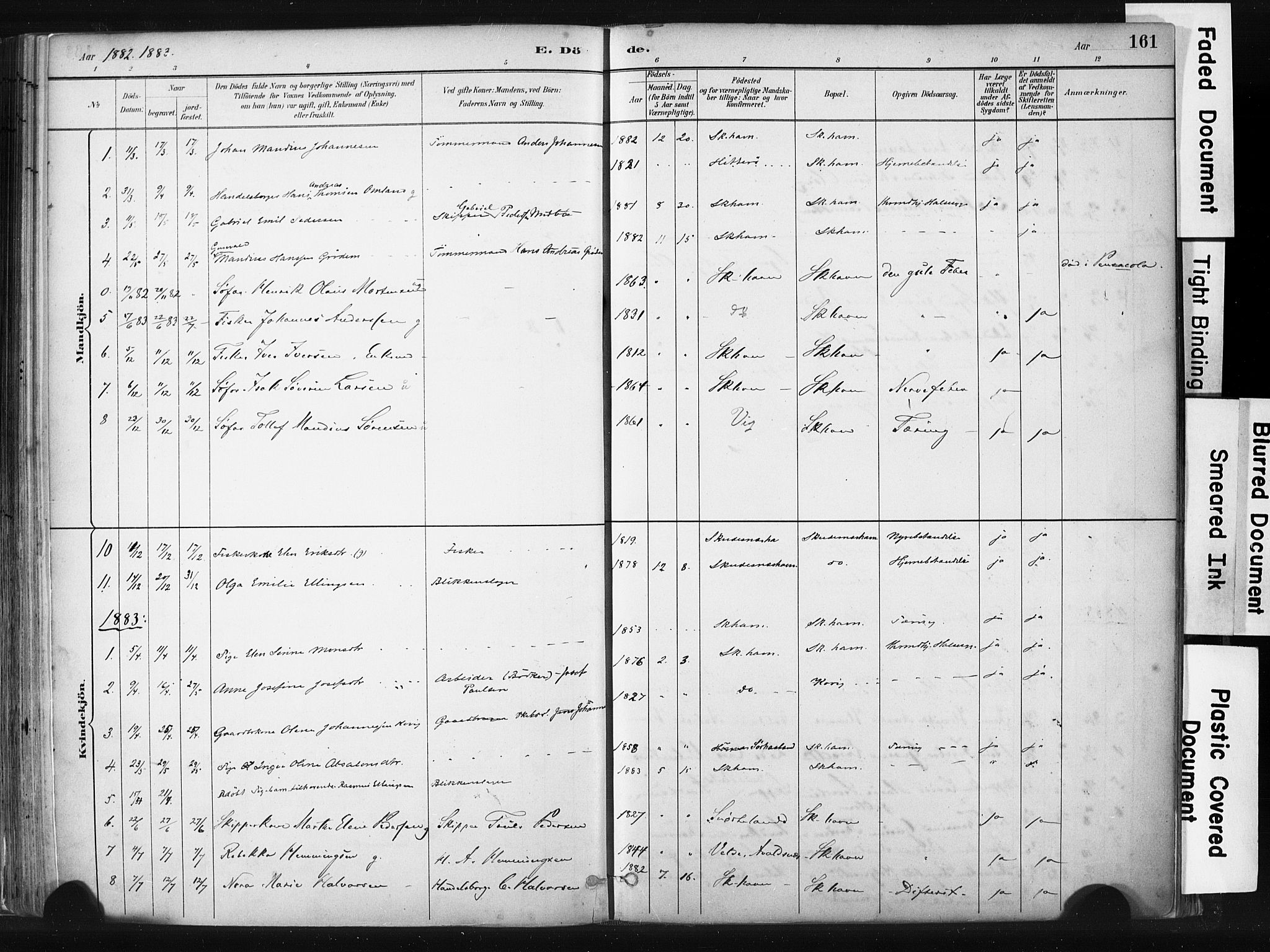 Skudenes sokneprestkontor, AV/SAST-A -101849/H/Ha/Haa/L0008: Parish register (official) no. A 5, 1882-1912, p. 161