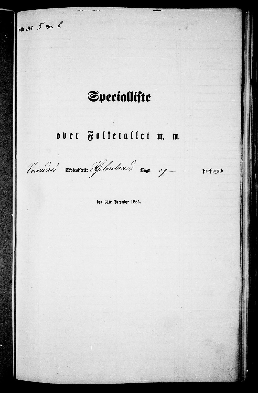 RA, 1865 census for Hjelmeland, 1865, p. 70
