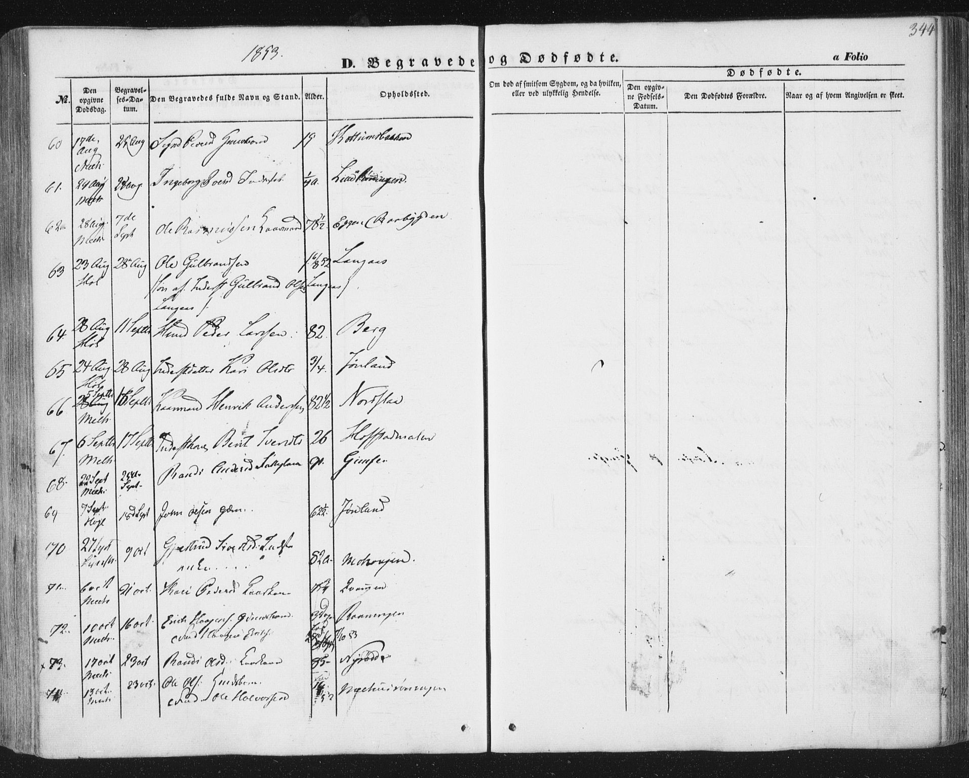 Ministerialprotokoller, klokkerbøker og fødselsregistre - Sør-Trøndelag, AV/SAT-A-1456/691/L1076: Parish register (official) no. 691A08, 1852-1861, p. 344