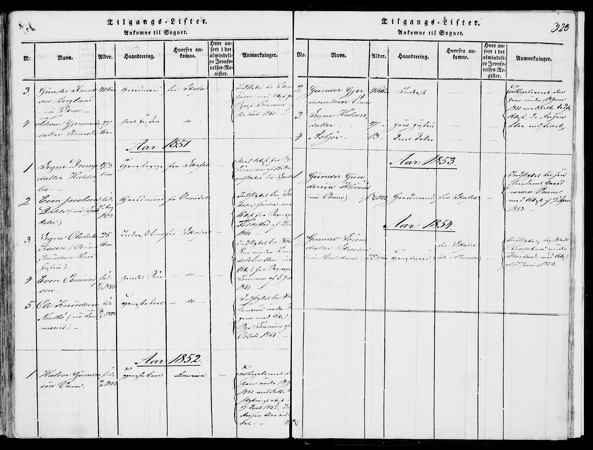 Fyresdal kirkebøker, AV/SAKO-A-263/F/Fb/L0001: Parish register (official) no. II 1, 1815-1854, p. 320